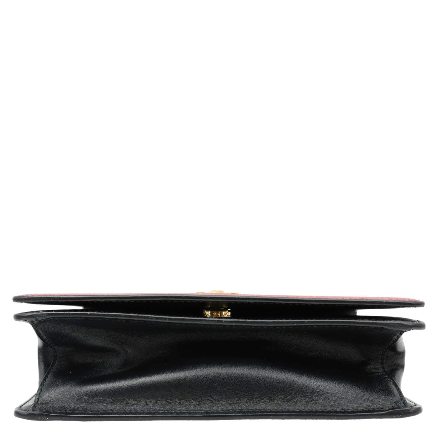 PRADA Chain Flap Saffiano Leather Crossbody Bag Red