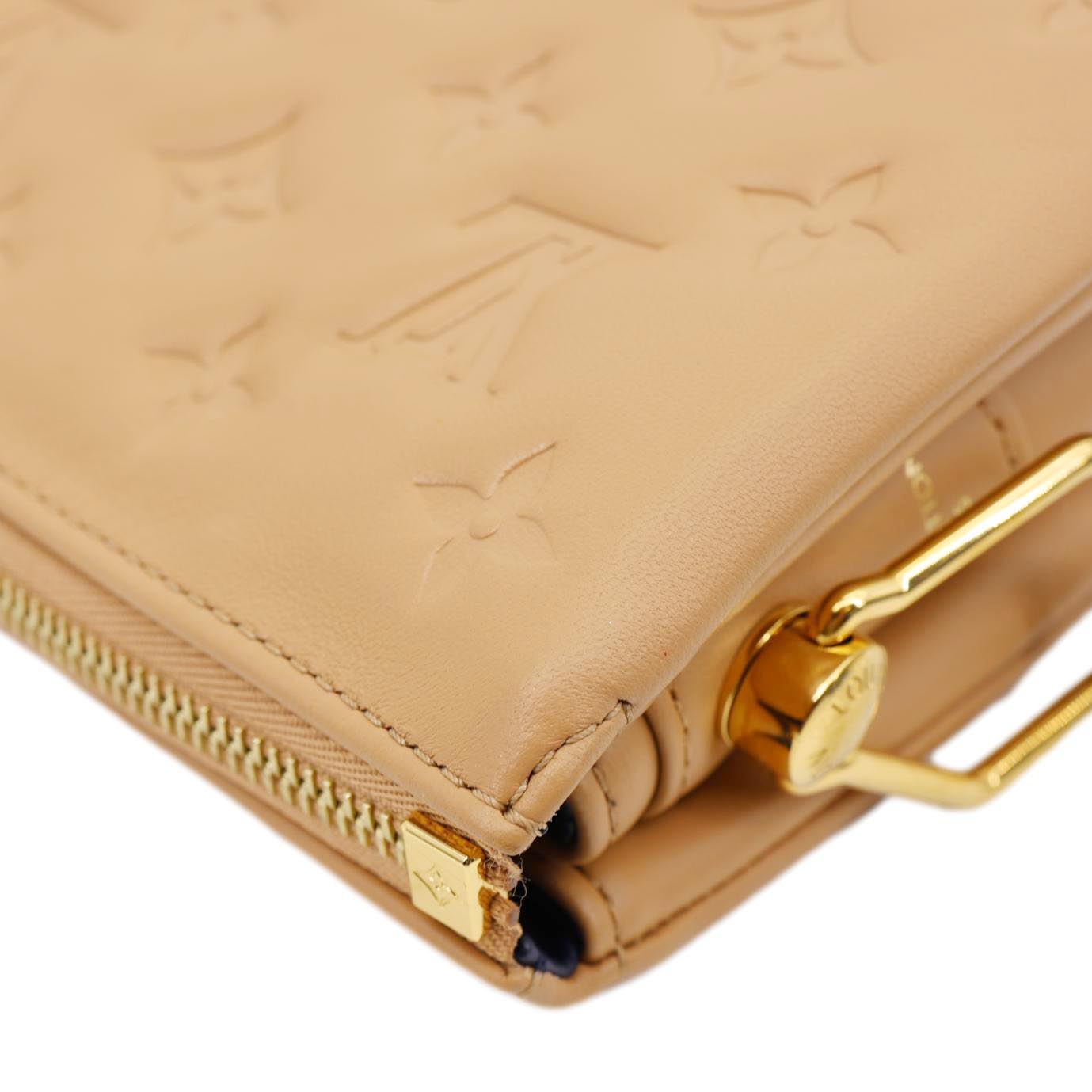 LOUIS VUITTON Coussin PM Monogram Embossed Leather Shoulder Bag Brown