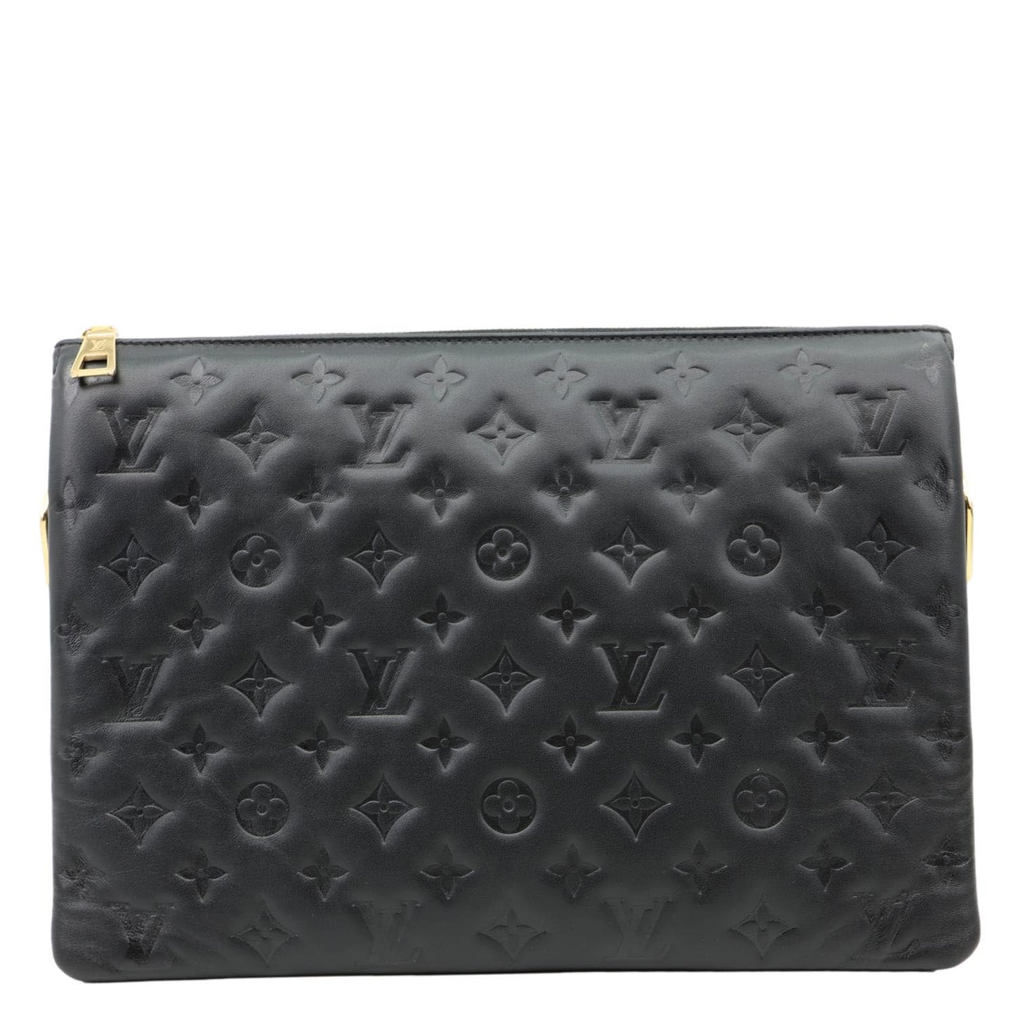 LOUIS VUITTON Coussin MM Monogram Embossed Shoulder Bag Black