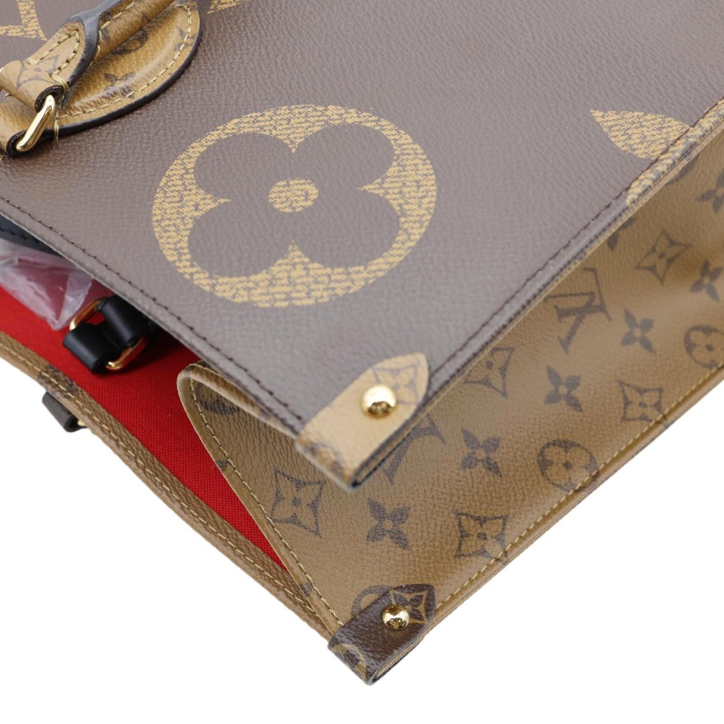 LOUIS VUITTON Onthego GM Giant Monogram Reverse Canvas Tote Bag Brown