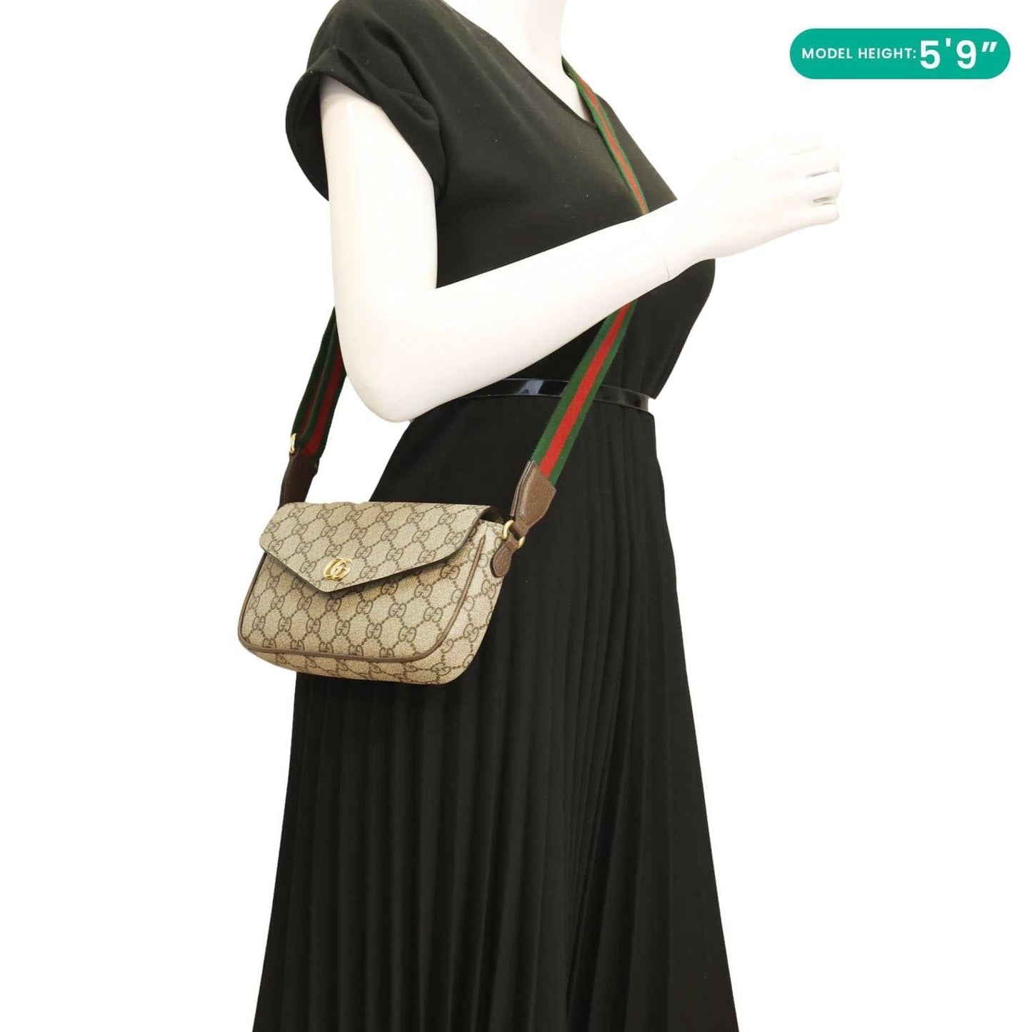 GUCCI Ophidia Envelope Mini GG Supreme Canvas Shoulder Bag Beige 764961