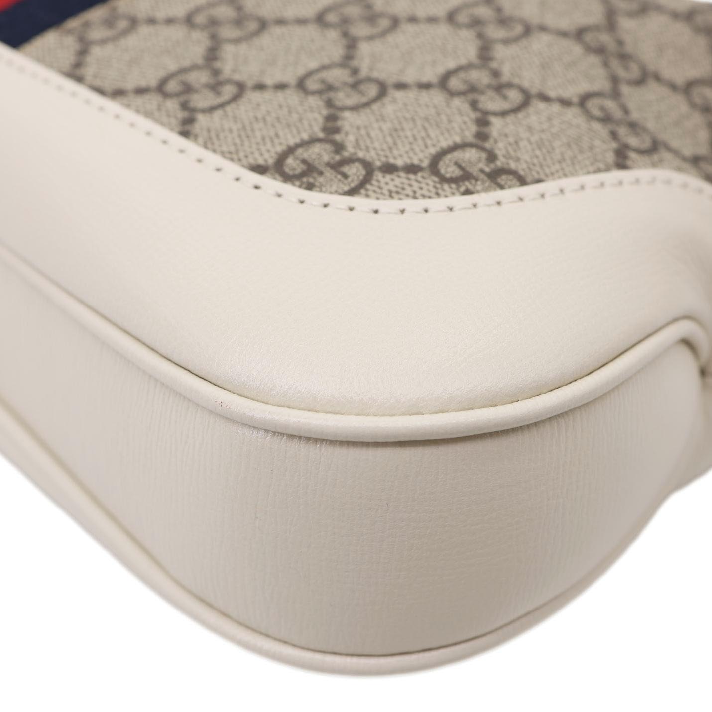 GUCCI Jackie 1961 Medium GG Supreme Canvas Hobo Bag White 636706