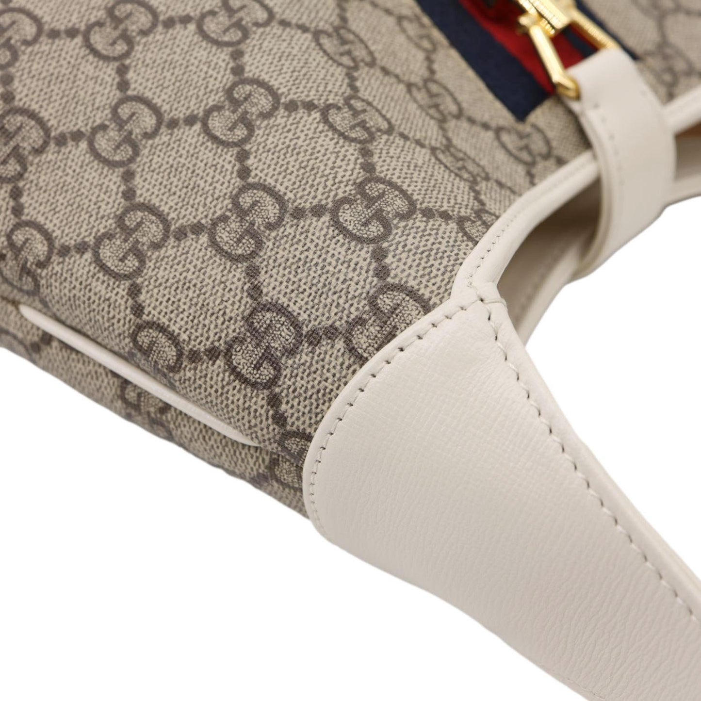 GUCCI Jackie 1961 Medium GG Supreme Canvas Hobo Bag White 636706