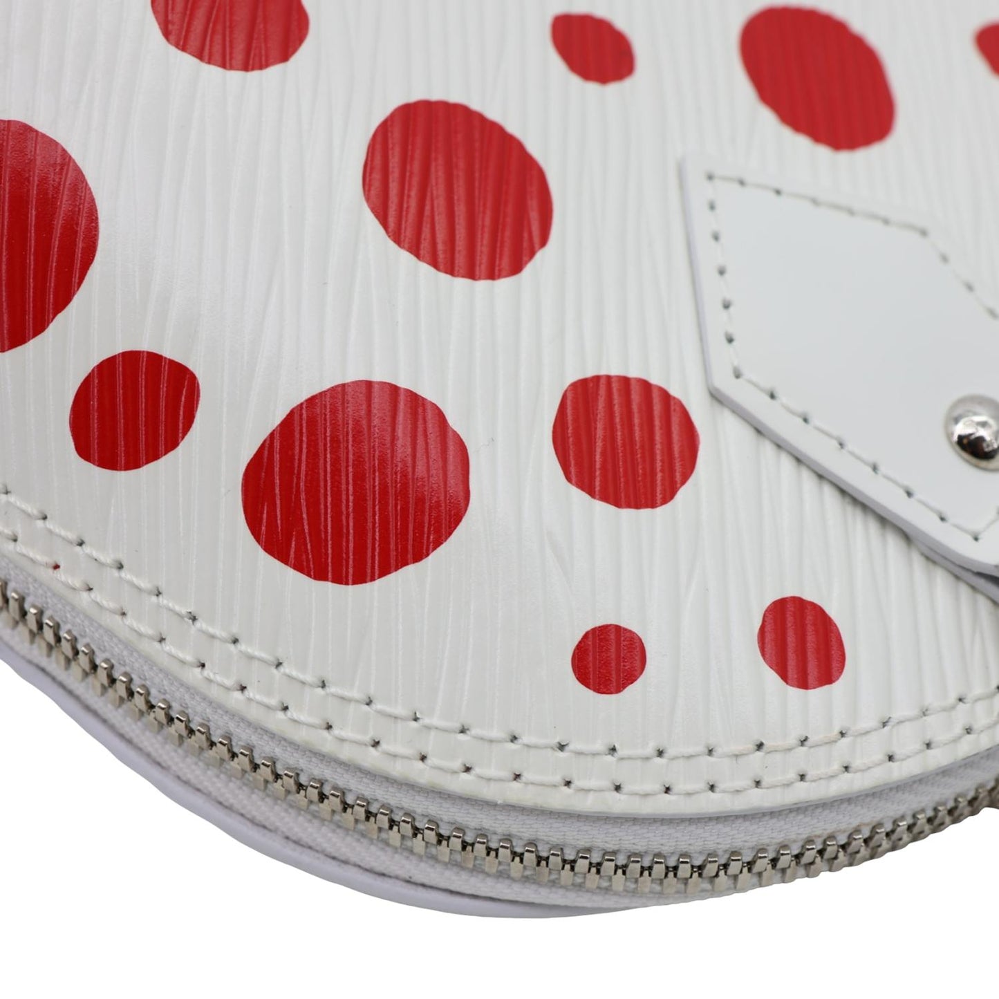 LOUIS VUITTON x YK Alma BB Infinity Dots Epi Leather Satchel Crossbody Bag White