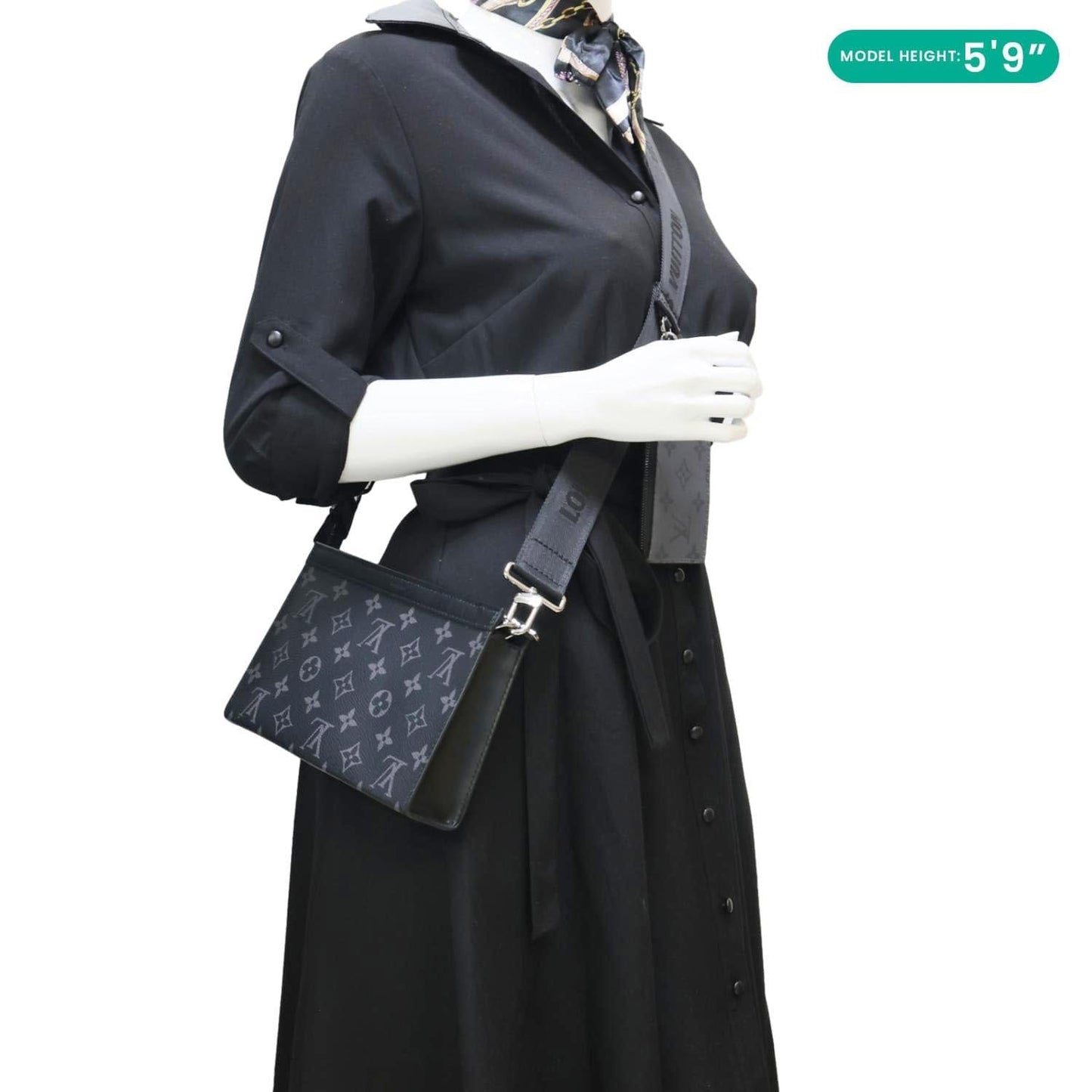 LOUIS VUITTON Gaston Wearable Monogram Eclipse Reverse Crossbody Bag Gray
