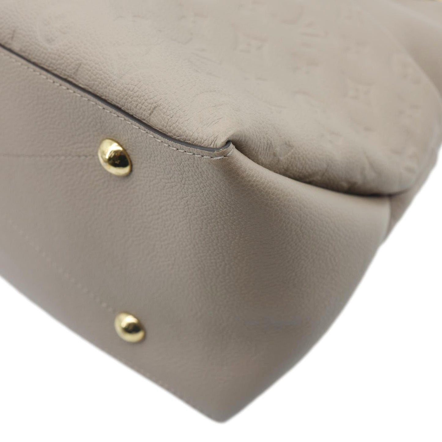 LOUIS VUITTON Maida Monogram Empreinte Leather Hobo Shoulder Bag Beige