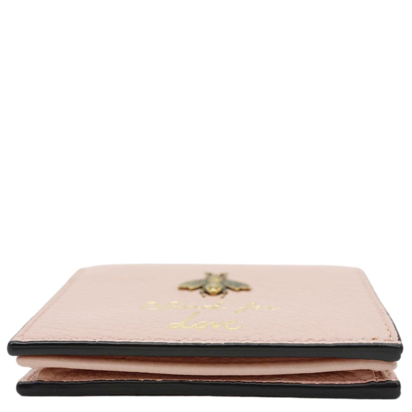 GUCCI Cellarius Blind for Love Animalier Leather Card Case Pink 460185