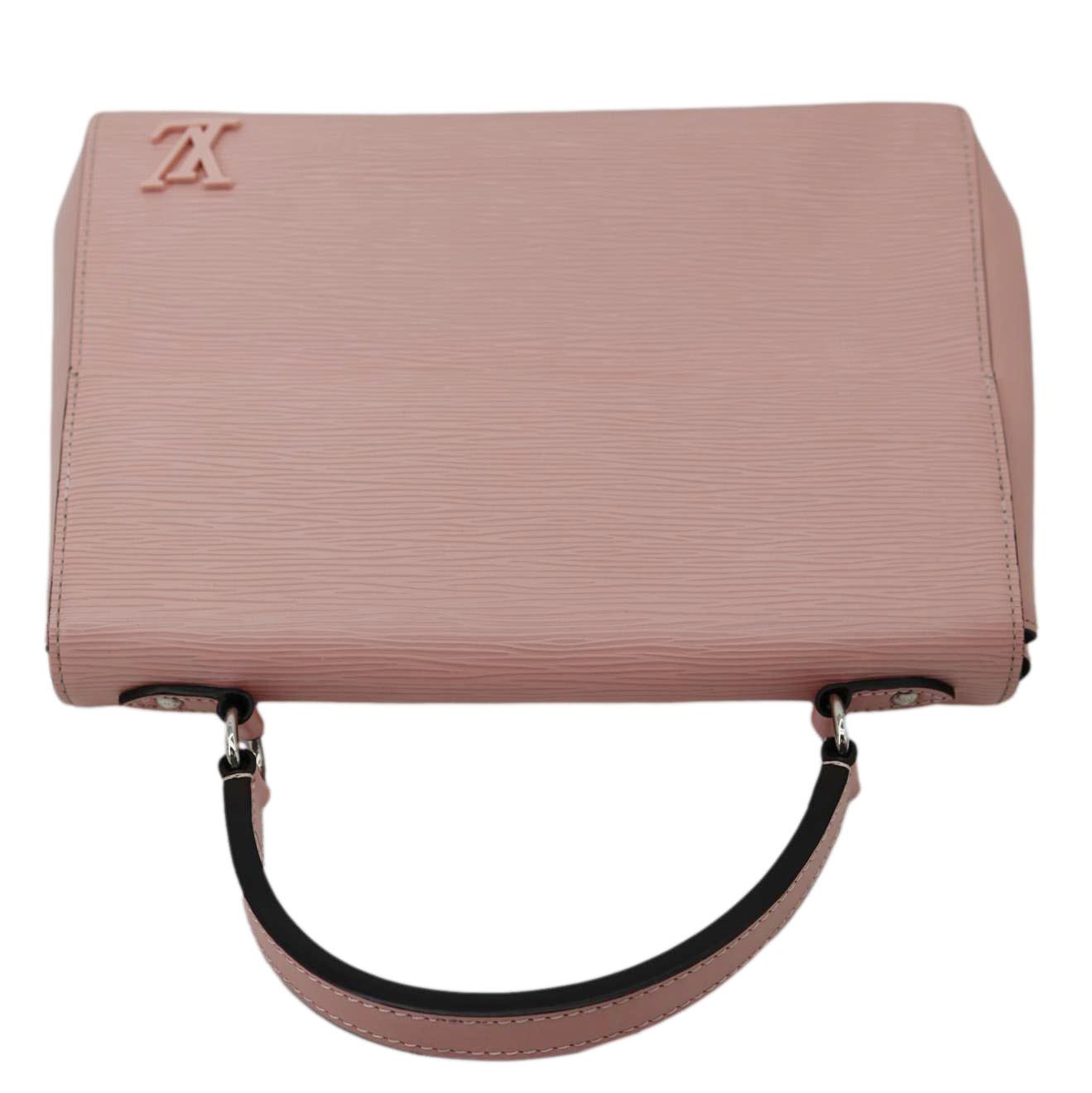 LOUIS VUITTON Cluny MM Epi Leather Top Handle Crossbody Bag Rose Ballerine