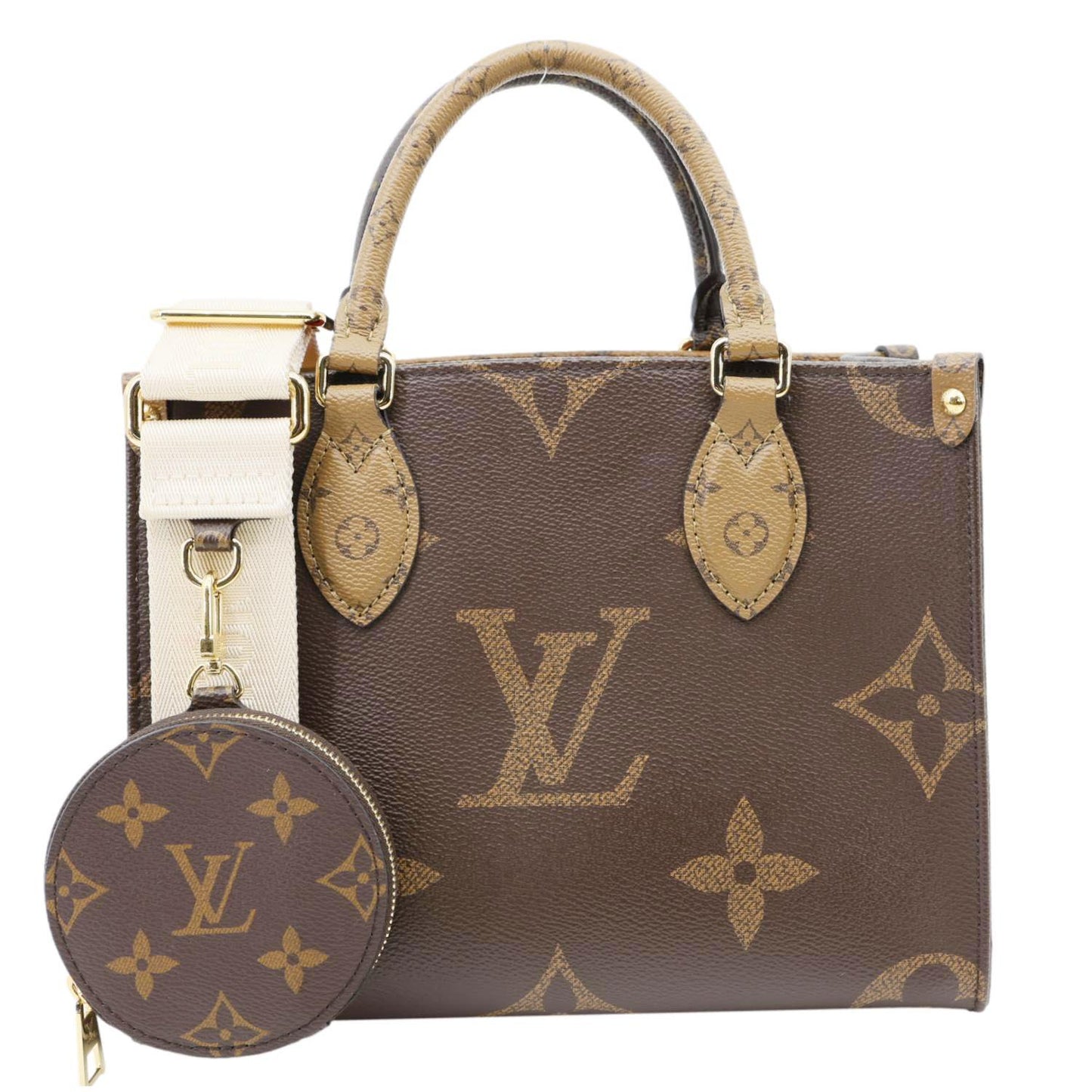 LOUIS VUITTON Onthego PM Giant Monogram Reverse Canvas Shoulder Bag Brown