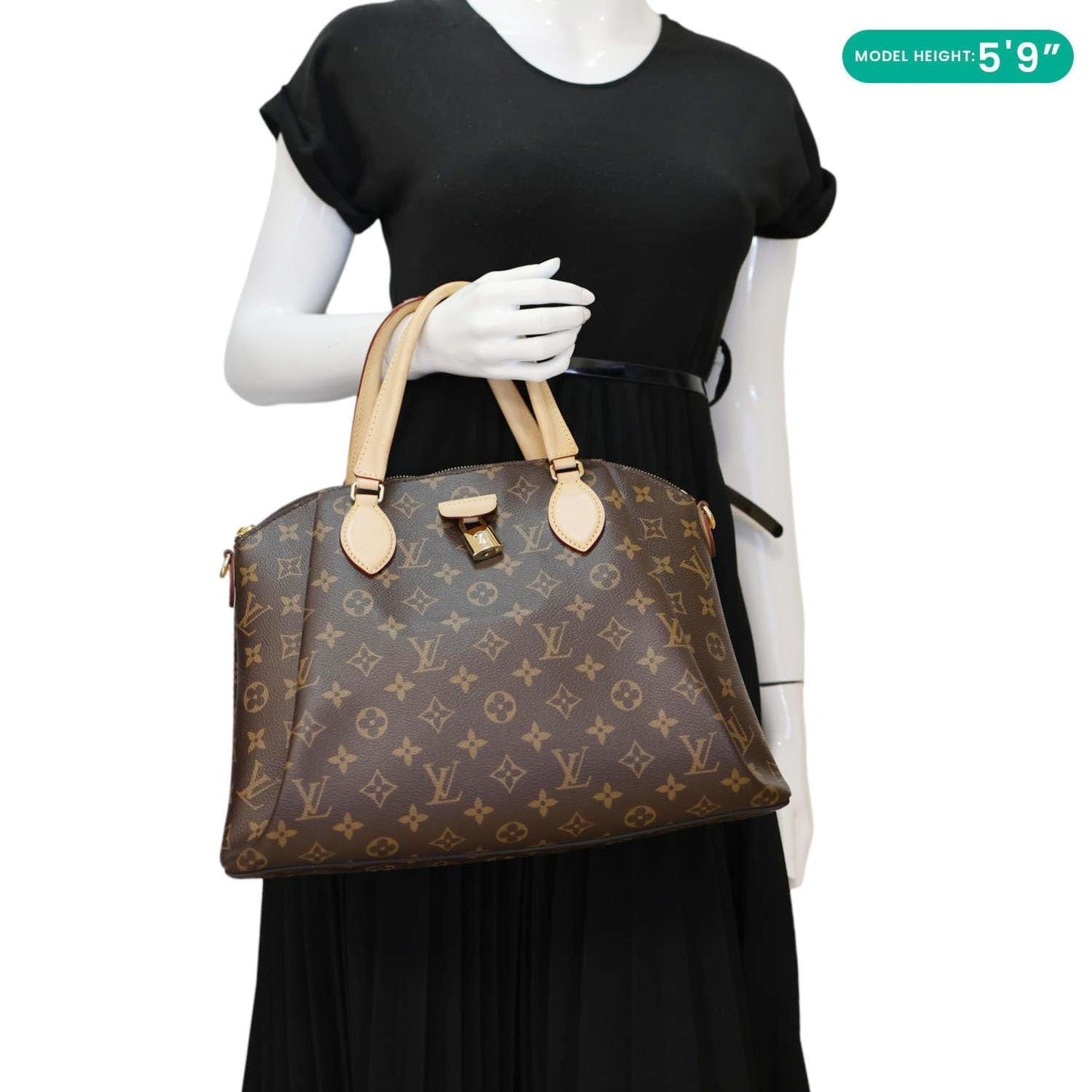LOUIS VUITTON Rivoli MM Monogram Canvas Shoulder Bag Brown