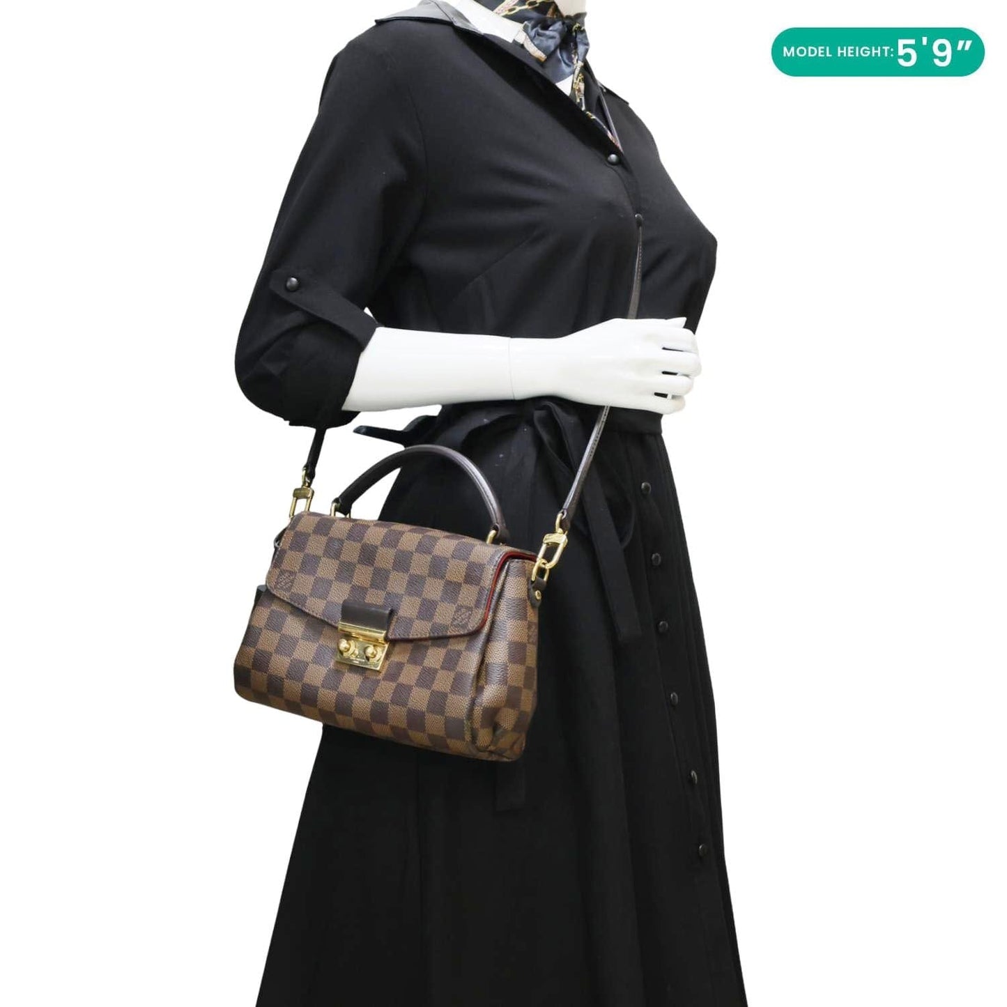 LOUIS VUITTON Croisette Damier Ebene Crossbody Bag Brown