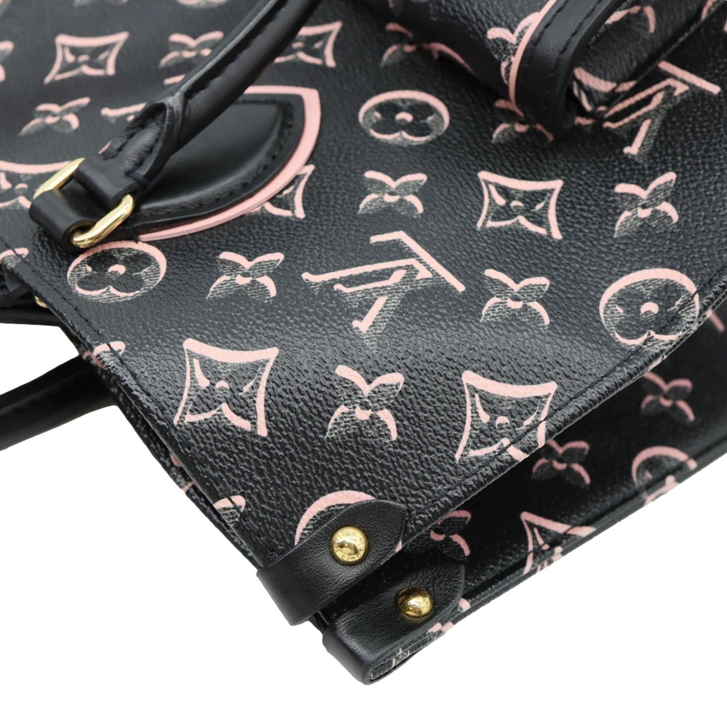 LOUIS VUITTON Onthego MM Fall For You Monogram Canvas Tote Bag Black