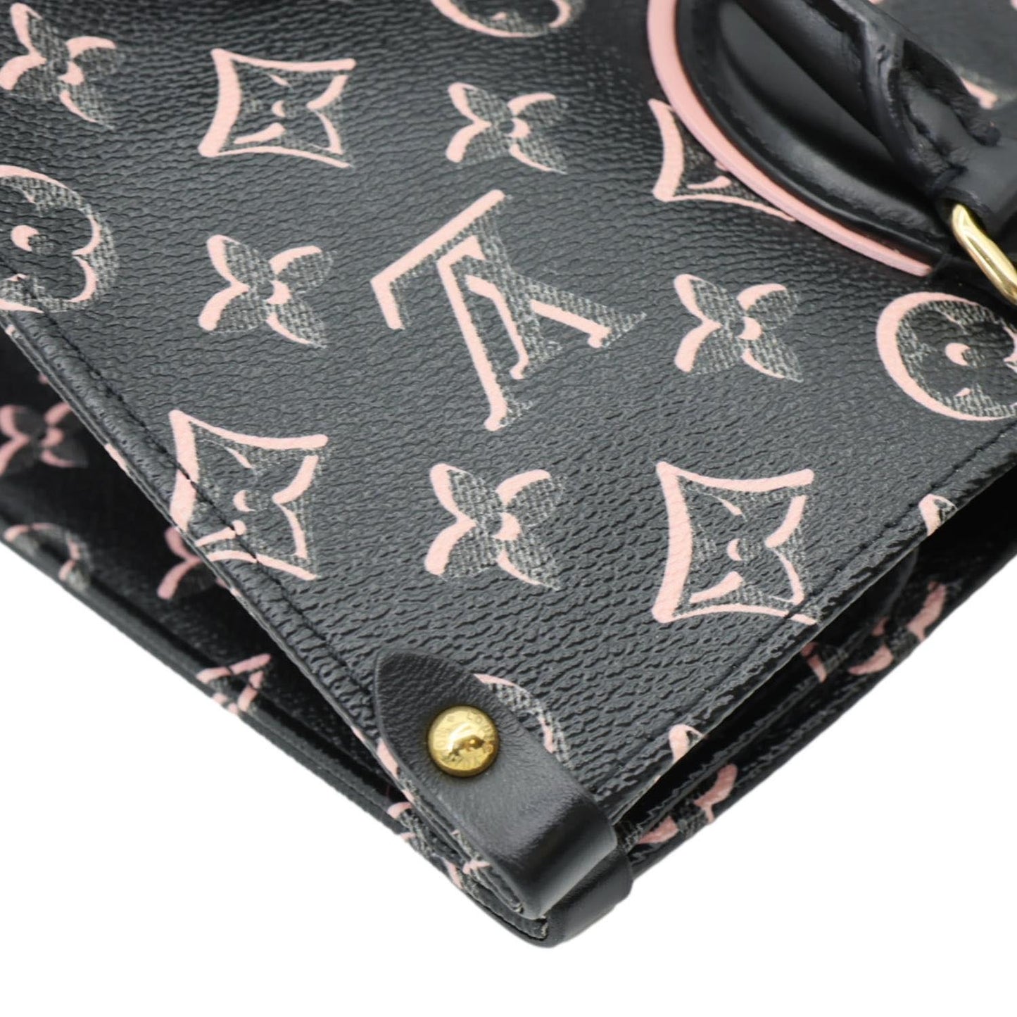 LOUIS VUITTON Onthego MM Fall For You Monogram Canvas Tote Bag Black