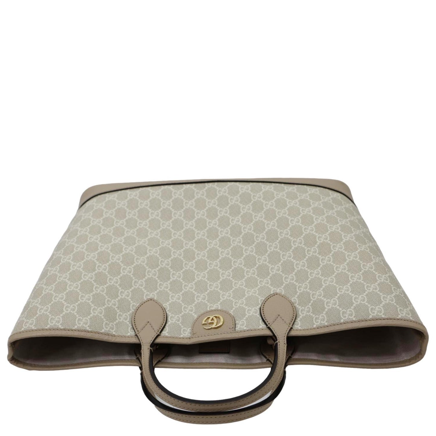 GUCCI Ophidia Dollar Calfskin GG Supreme Canvas Tote Bag Beige 739730