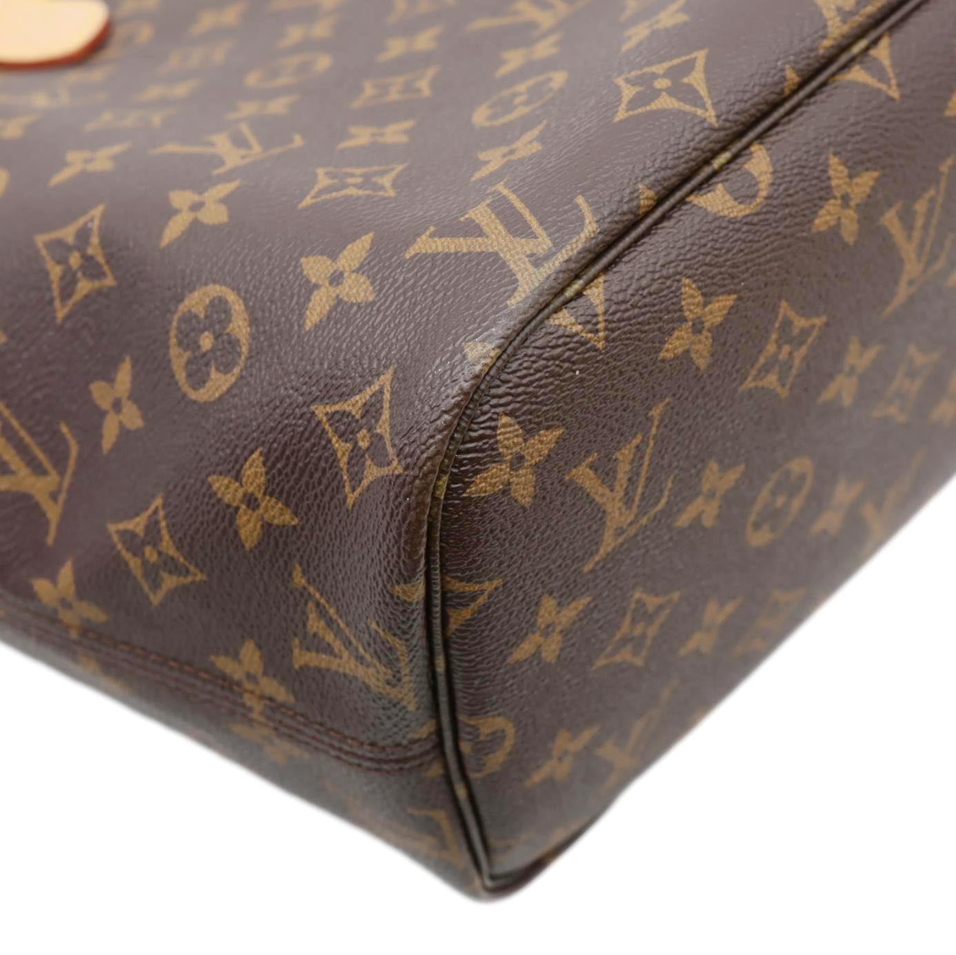 LOUIS VUITTON Neverfull MM Monogram Canvas Tote Bag Brown