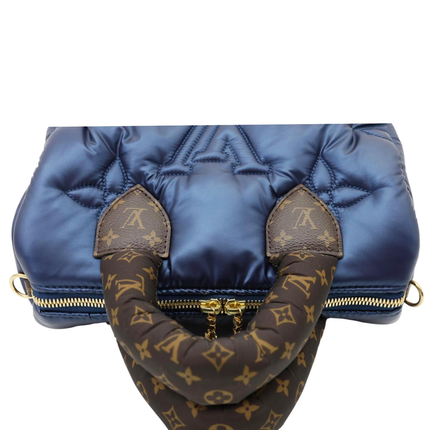 LOUIS VUITTON Speedy Pillow Bandouliere 25 Econyl Nylon Crossbody Bag Navy Blue