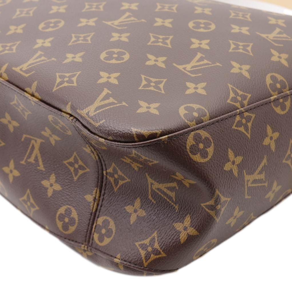 LOUIS VUITTON Slouchy MM Monogram Canvas Hobo Bag Brown