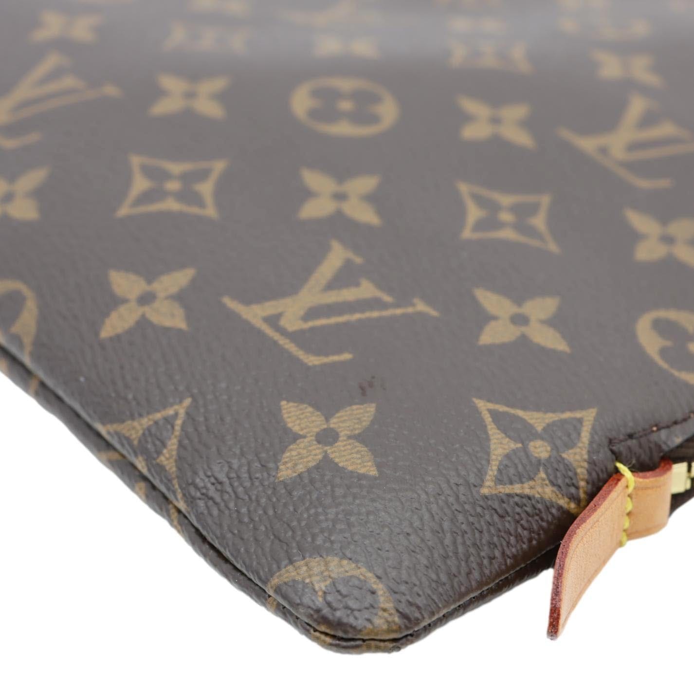 LOUIS VUITTON Etui Voyage MM Monogram Canvas Pouch Bag Brown