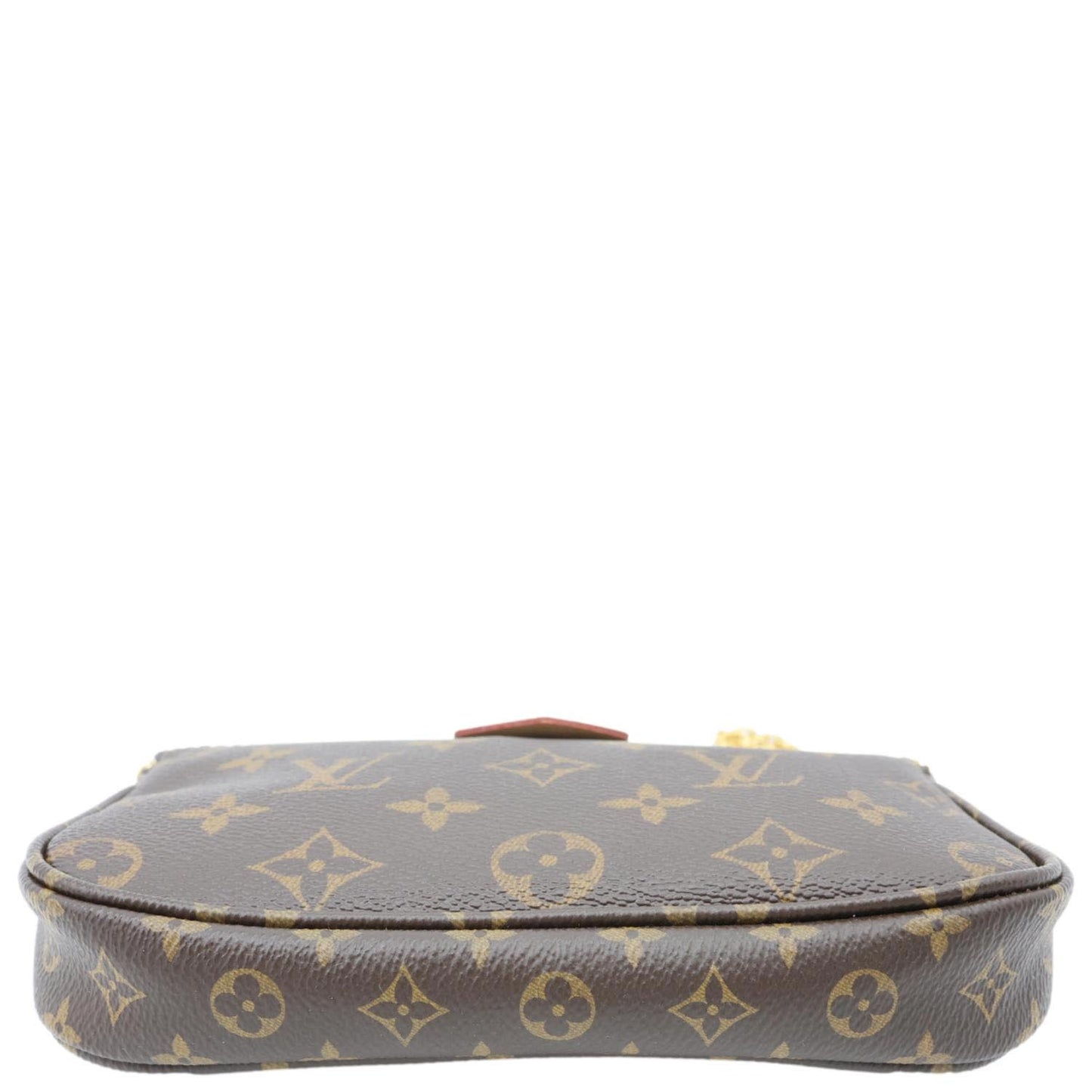 LOUIS VUITTON Pochette Accessoires Mini Monogram Canvas Chain Pouch Brown