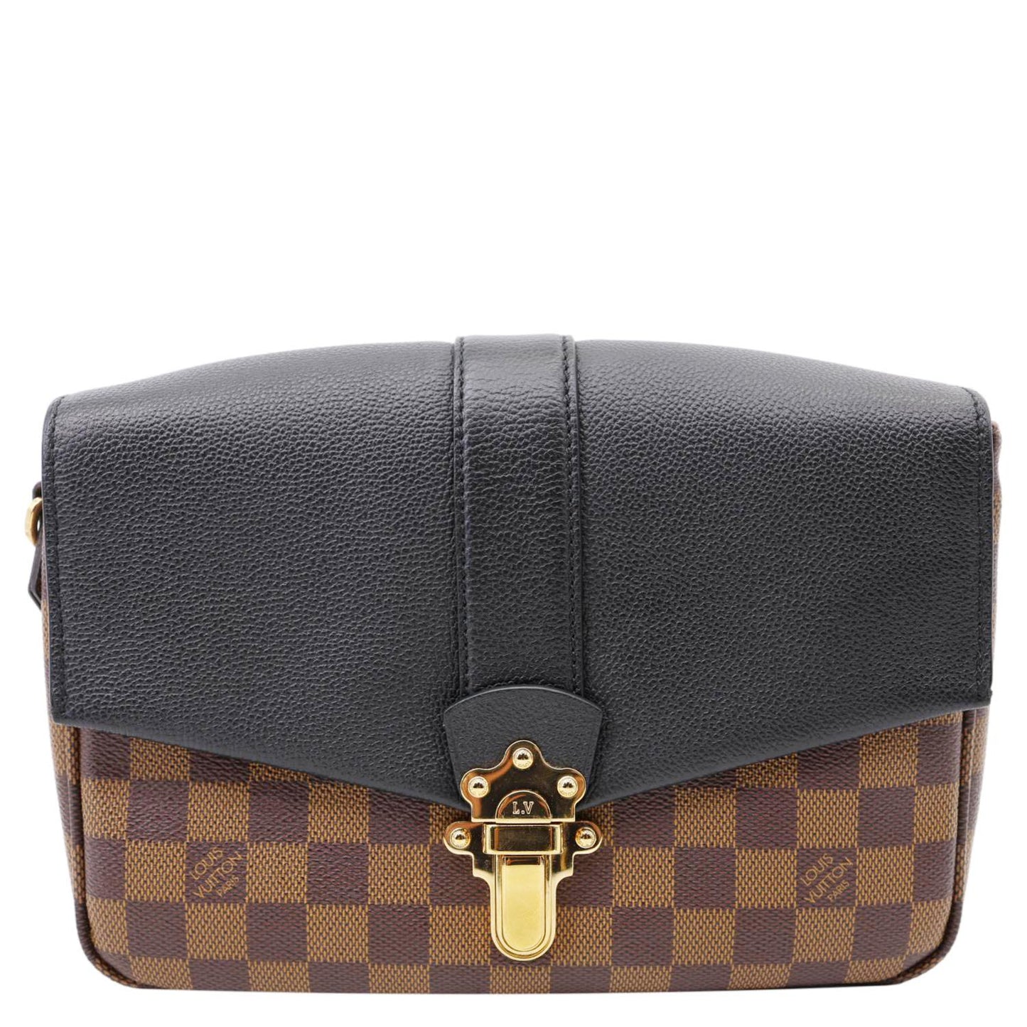 Louis Vuitton Clapton Damier Ebene Shoulder Bag Black