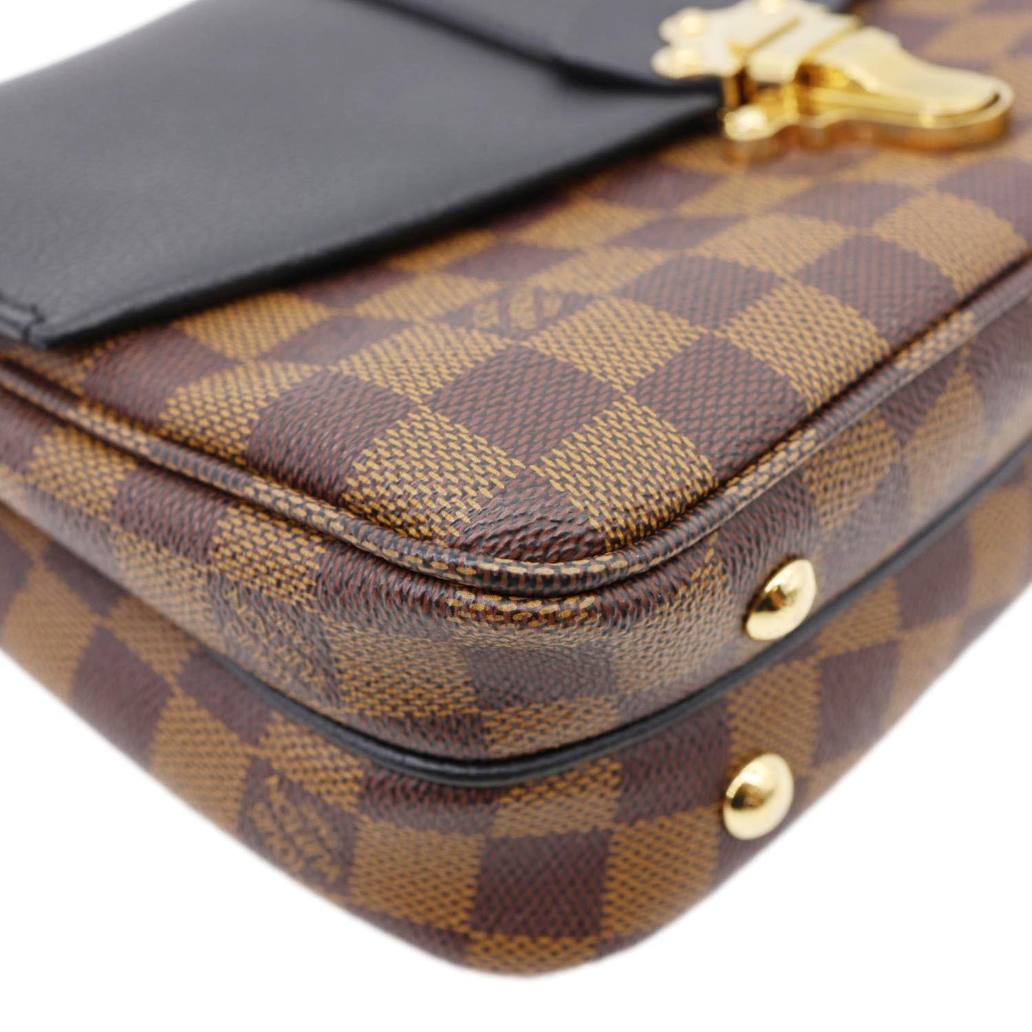 Louis Vuitton Clapton Damier Ebene Shoulder Bag Black