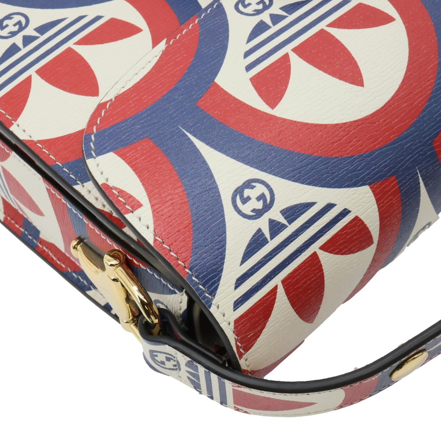 GUCCI  x Adidas Horsebit 1955 Leather Shoulder Bag Red 602204