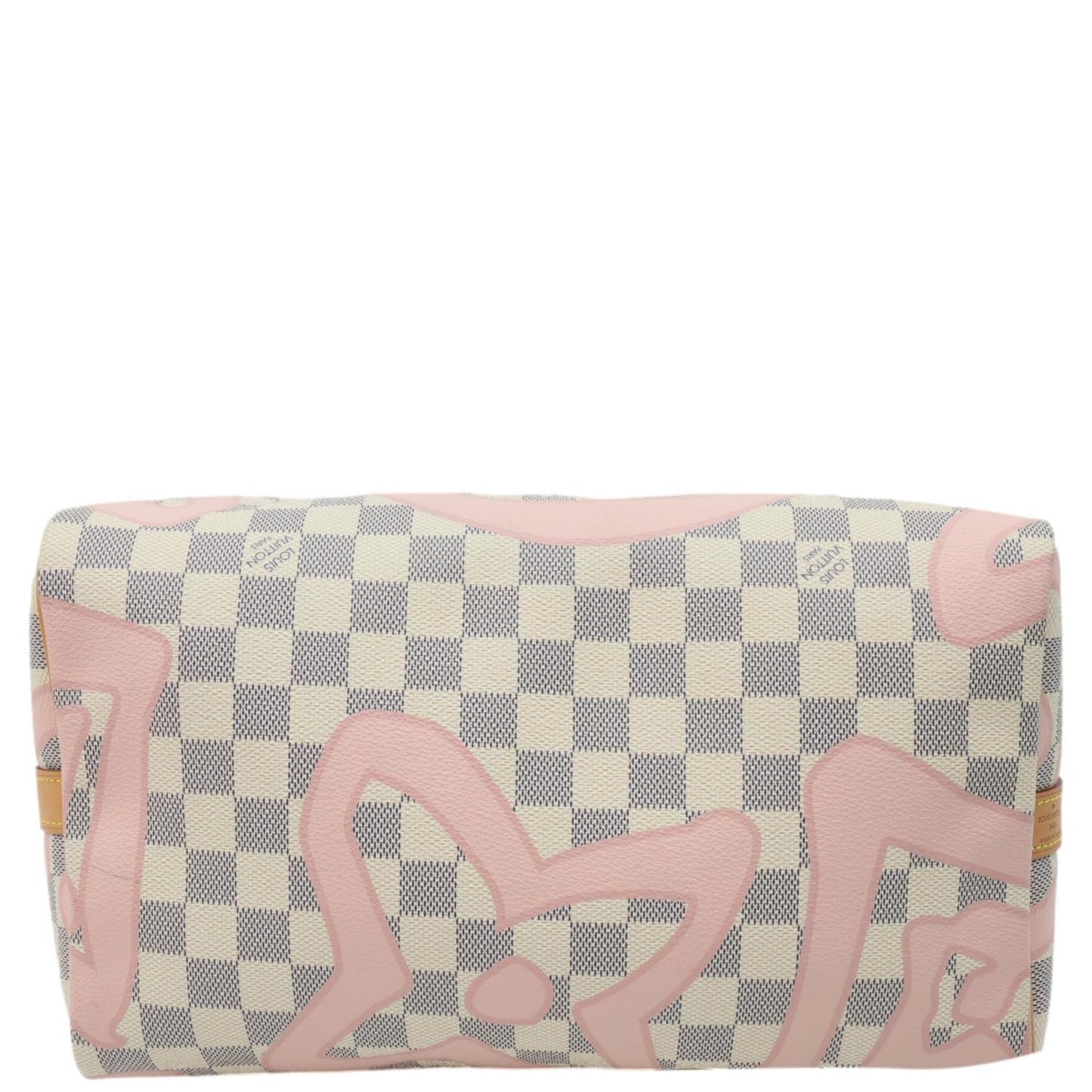 LOUIS VUITTON Tahitienne Speedy 30 Bandouliere Damier Azur Satchel Bag Rose Ballerine