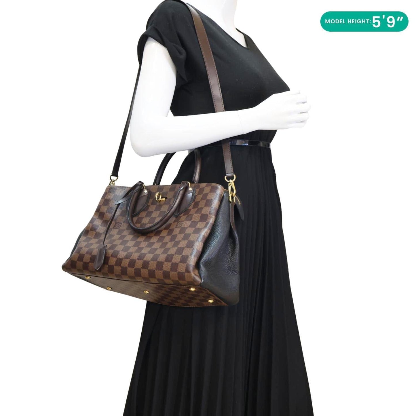 LOUIS VUITTON Normandy Damier Ebene Satchel Shoulder Bag Brown