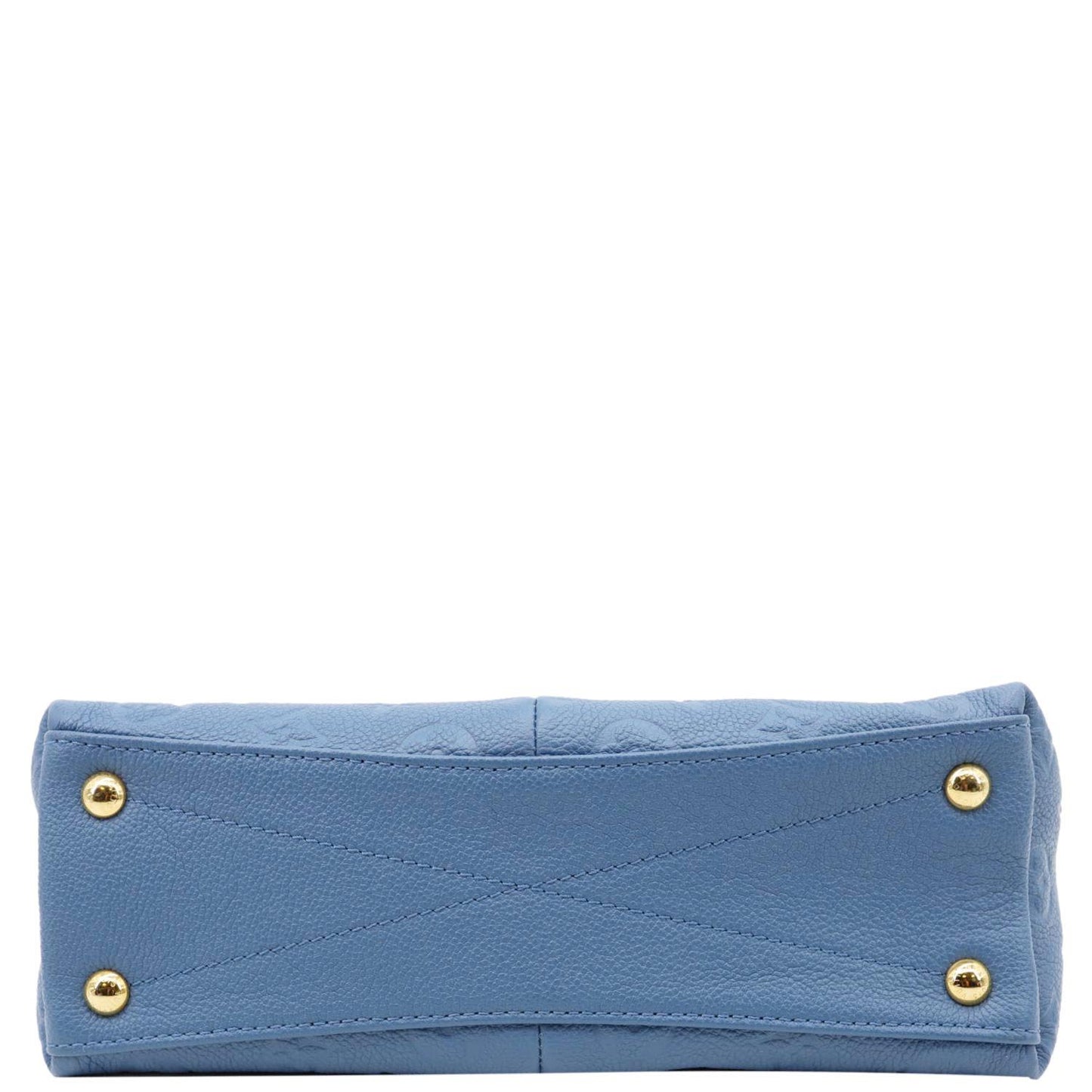 LOUIS VUITTON V BB Monogram Empreinte Tote Shoulder Bag Blue