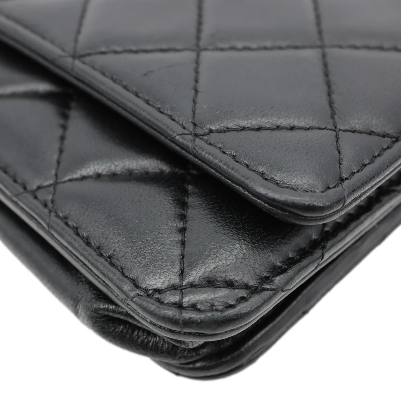 CHANEL WOC Wallet on Chain Leather Shoulder Bag Black
