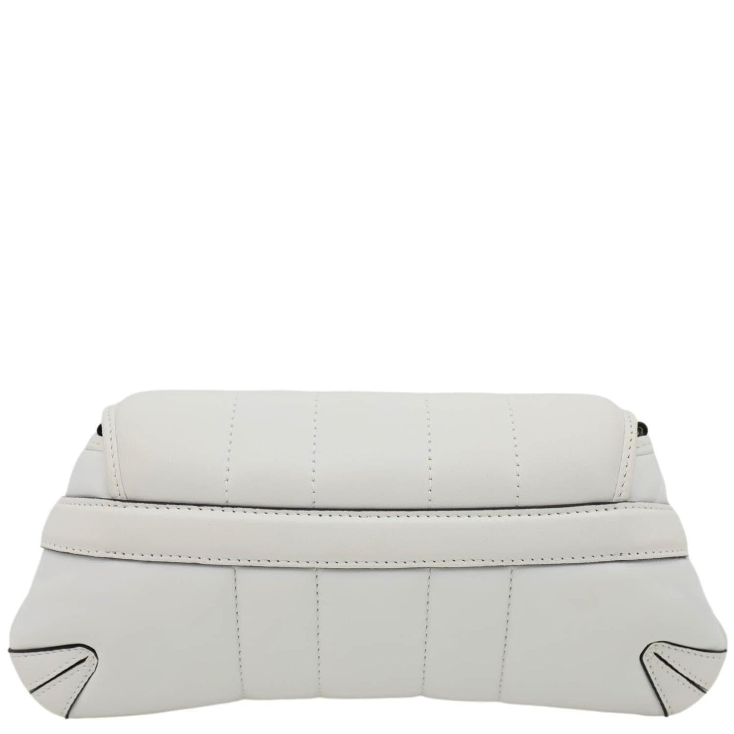 GUCCI Horsebit Quilted Lambskin Leather Chain Shoulder Bag White 764339