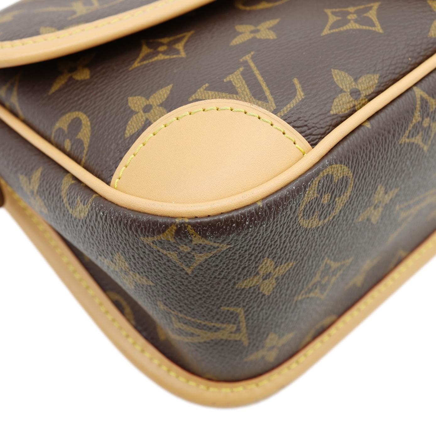 LOUIS VUITTON Diane Monogram Canvas Crossbody Bag Brown