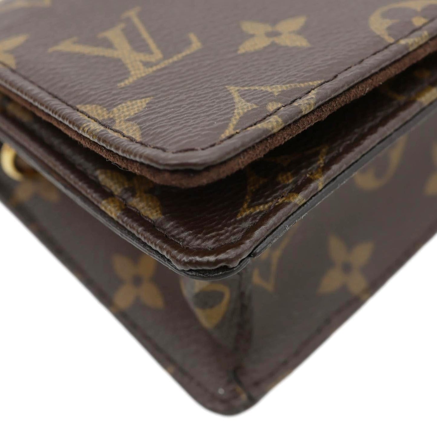 LOUIS VUITTON Lily Monogram Canvas Wallet On Chain Brown