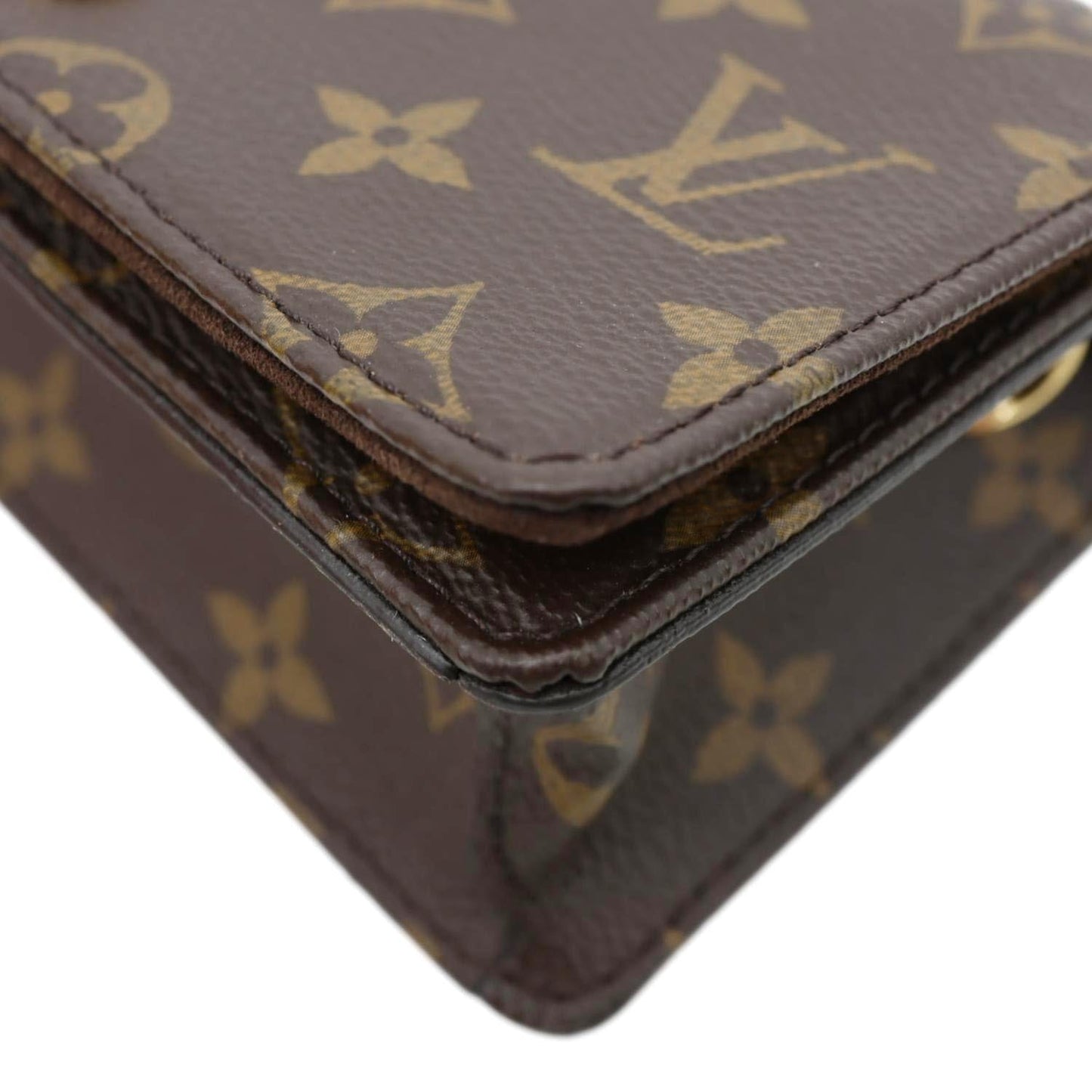 LOUIS VUITTON Lily Monogram Canvas Wallet On Chain Brown