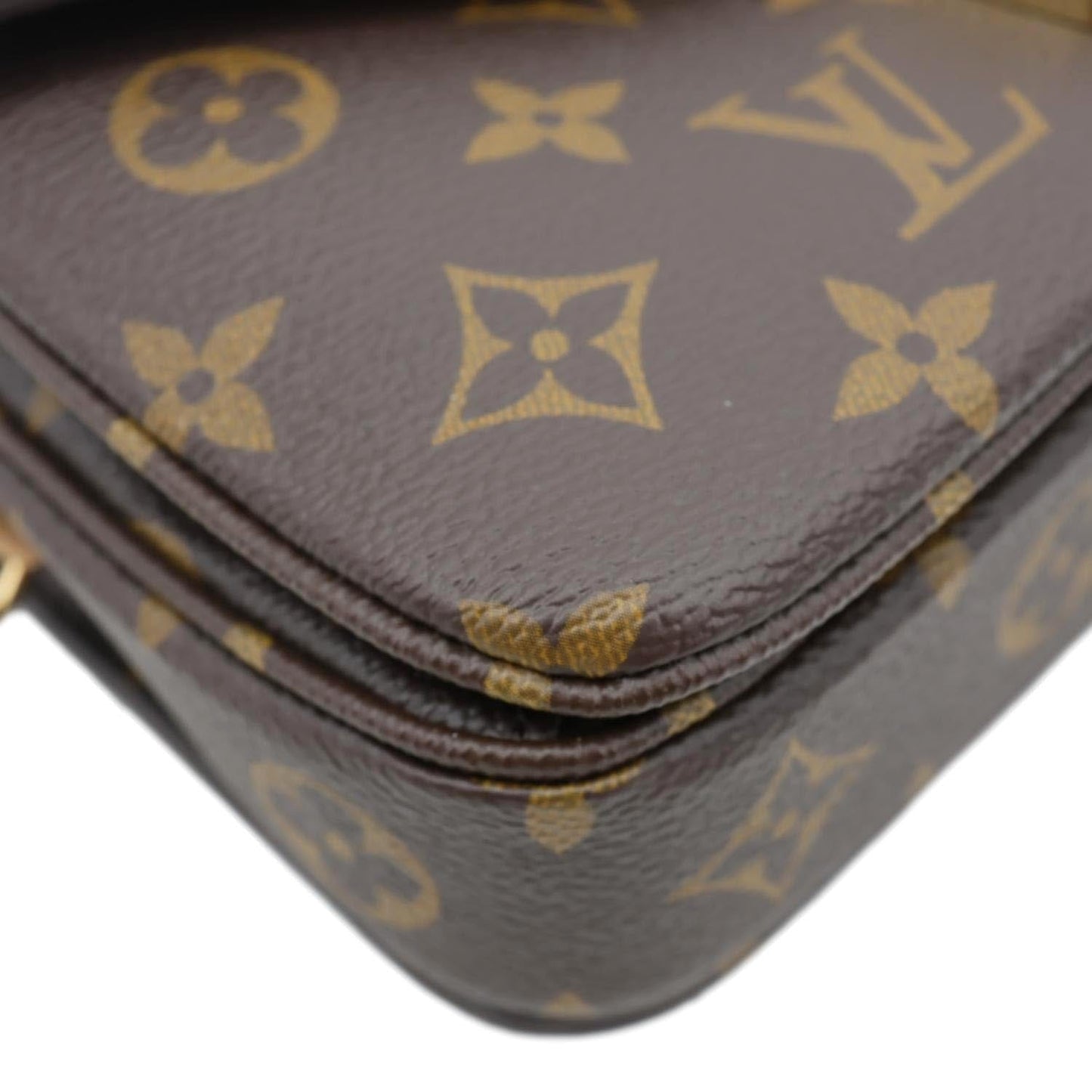 LOUIS VUITTON Metis East West Pochette Monogram Canvas Crossbody Bag Brown