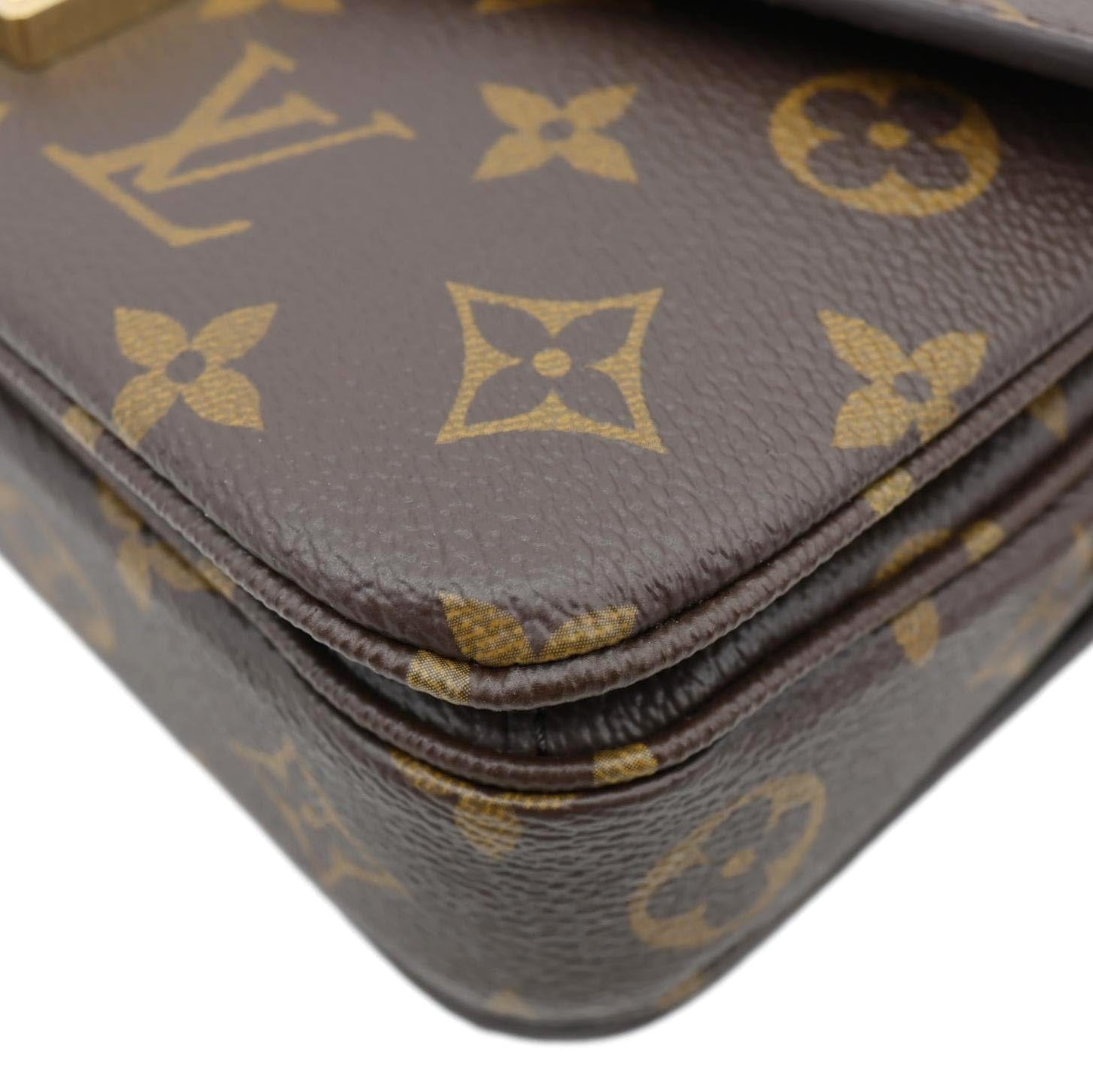 LOUIS VUITTON Metis East West Pochette Monogram Canvas Crossbody Bag Brown