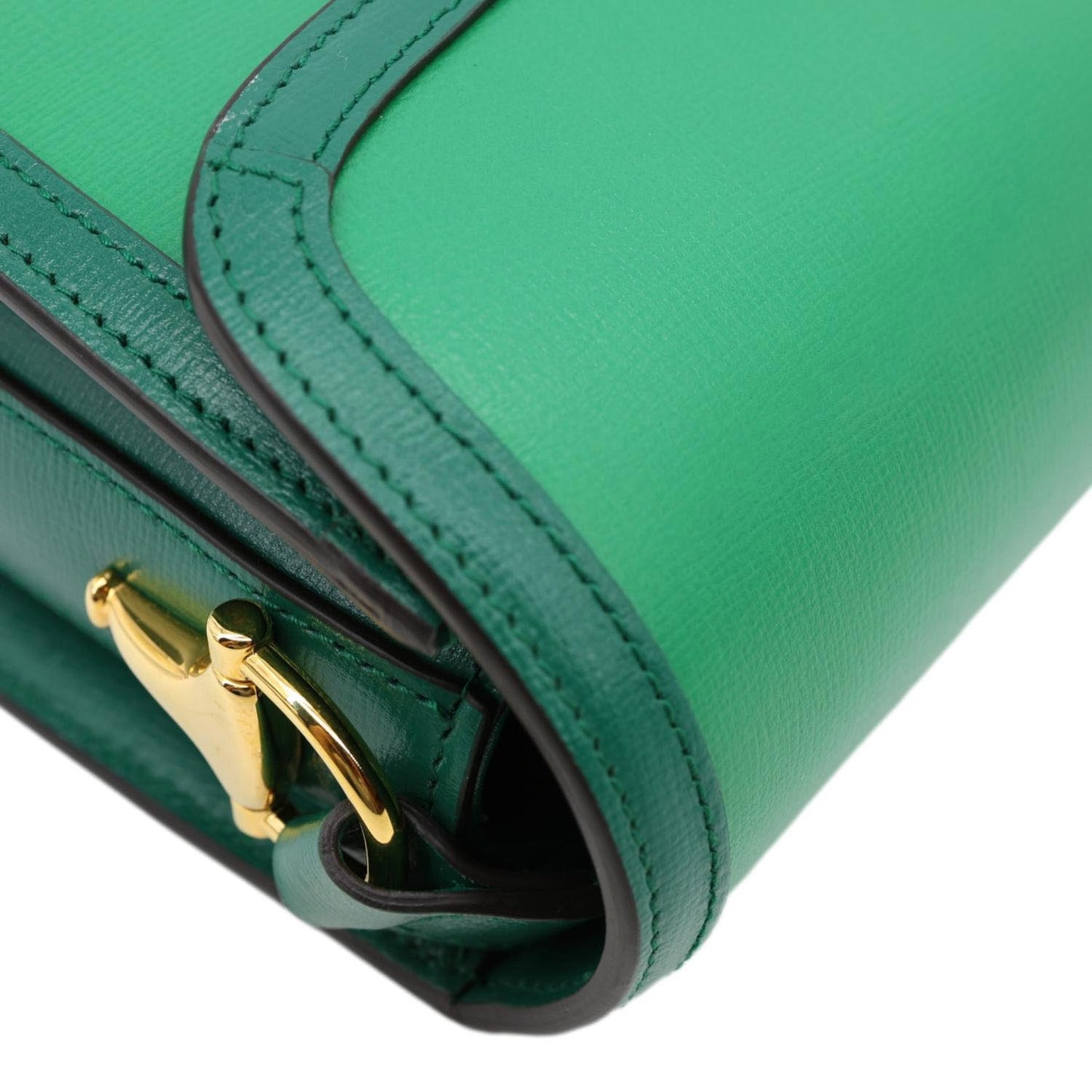 GUCCI Horsebit 1955 Small Leather Shoulder Bag Green 602204
