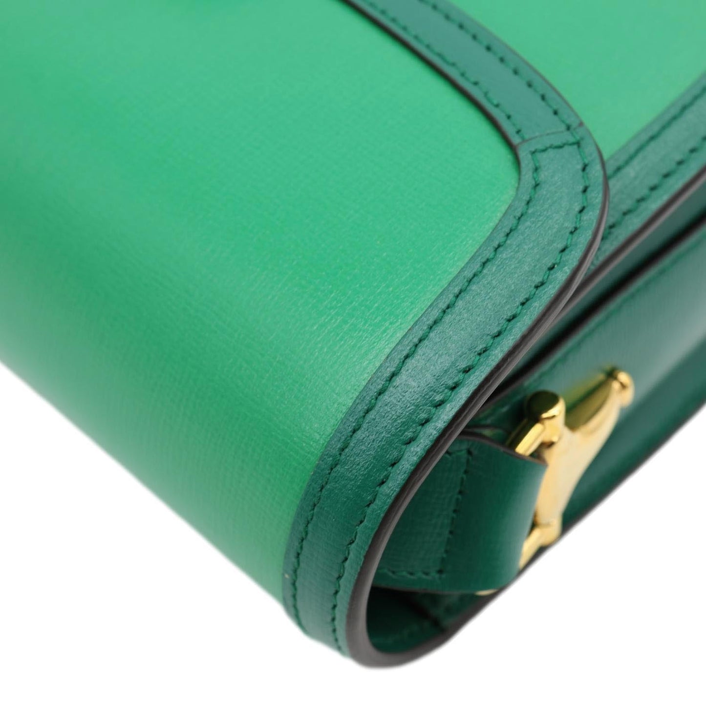 GUCCI Horsebit 1955 Small Leather Shoulder Bag Green 602204