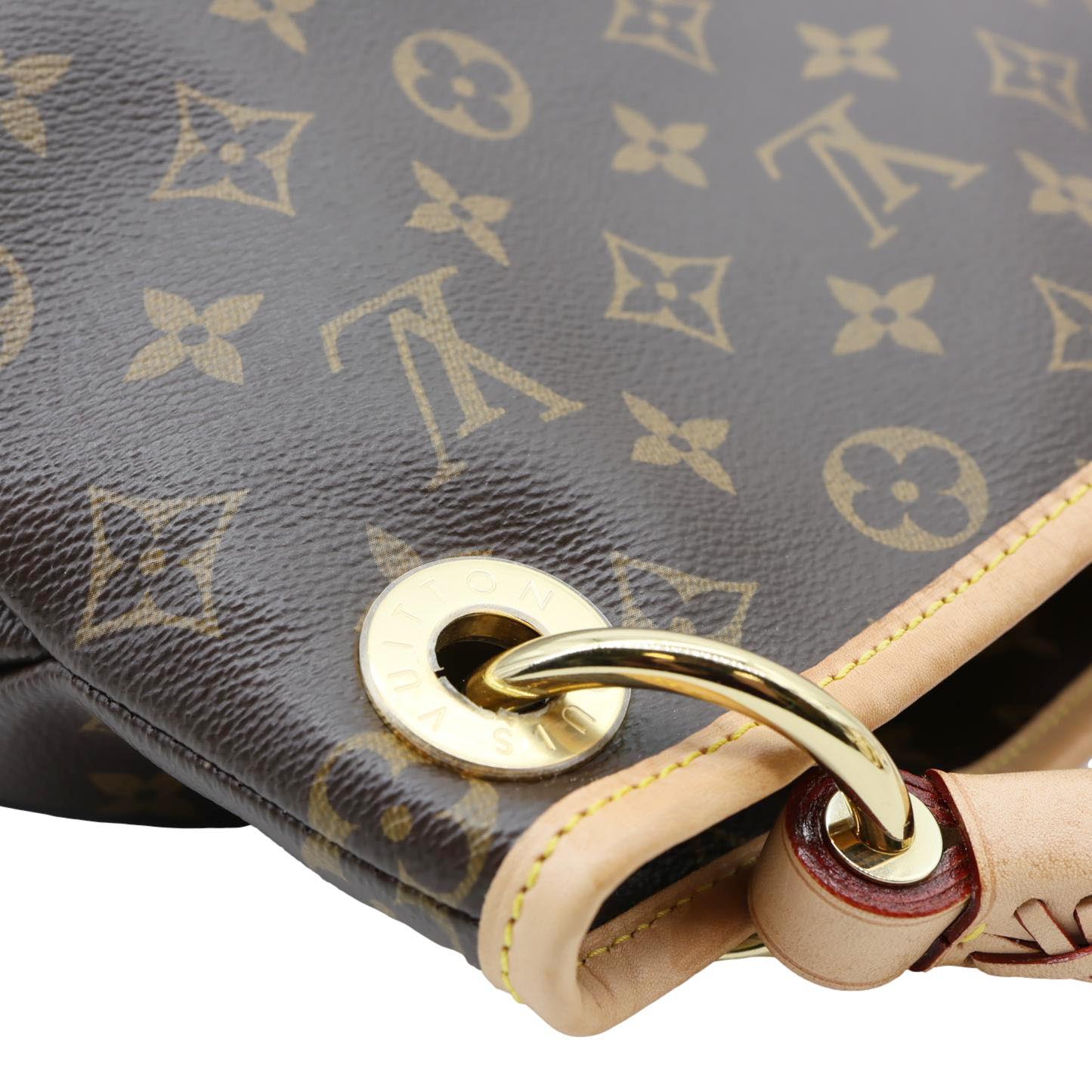 LOUIS VUITTON Artsy MM Monogram Canvas Hobo Bag Brown