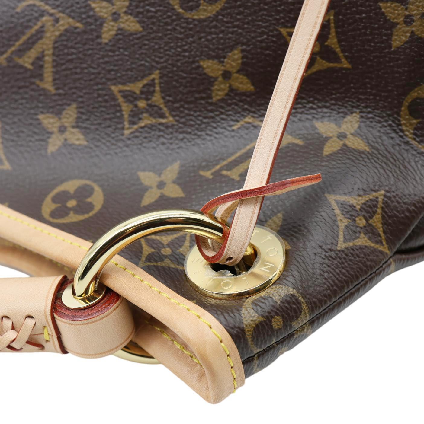 LOUIS VUITTON Artsy MM Monogram Canvas Hobo Bag Brown