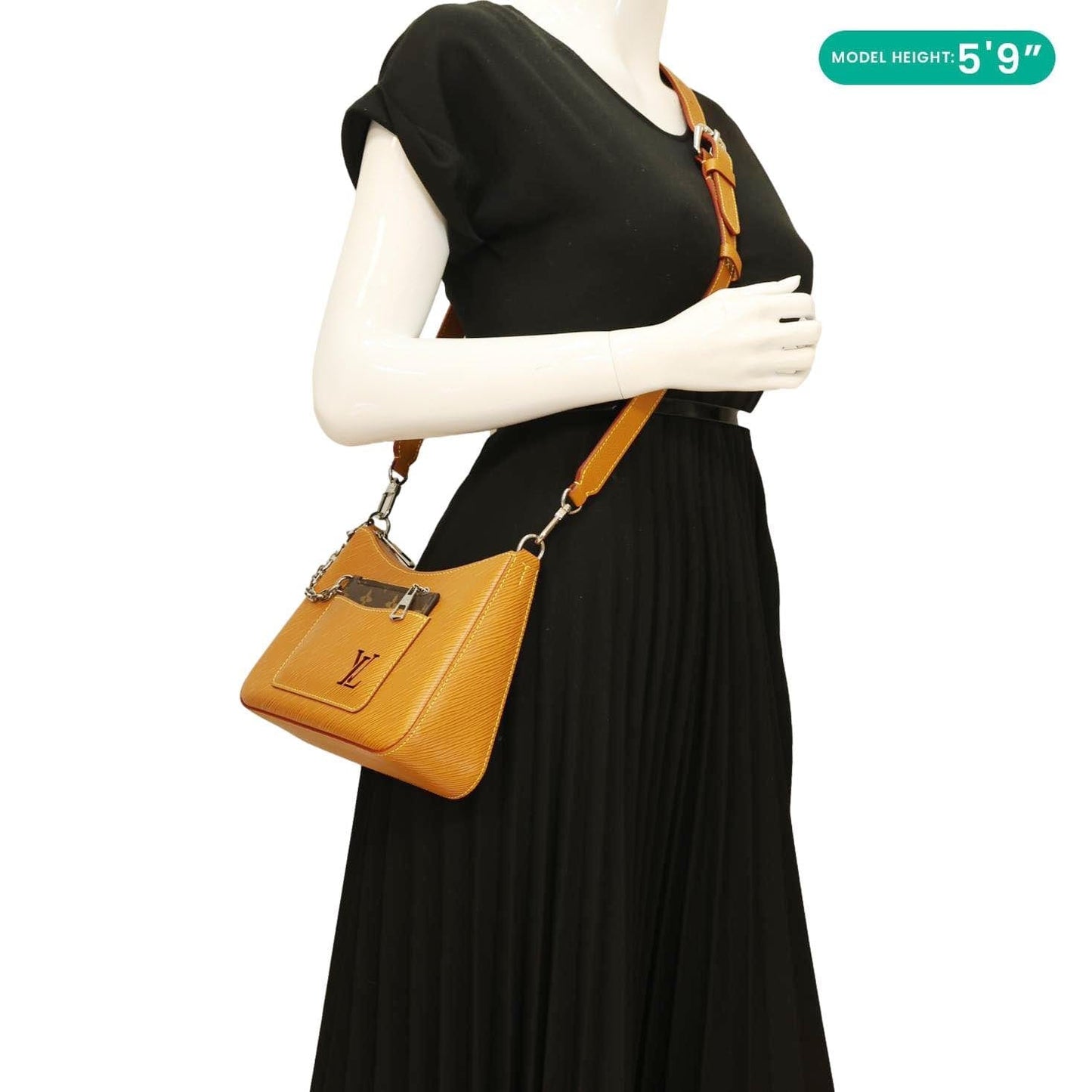 LOUIS VUITTON Marelle Epi Leather Shoulder Bag Gold