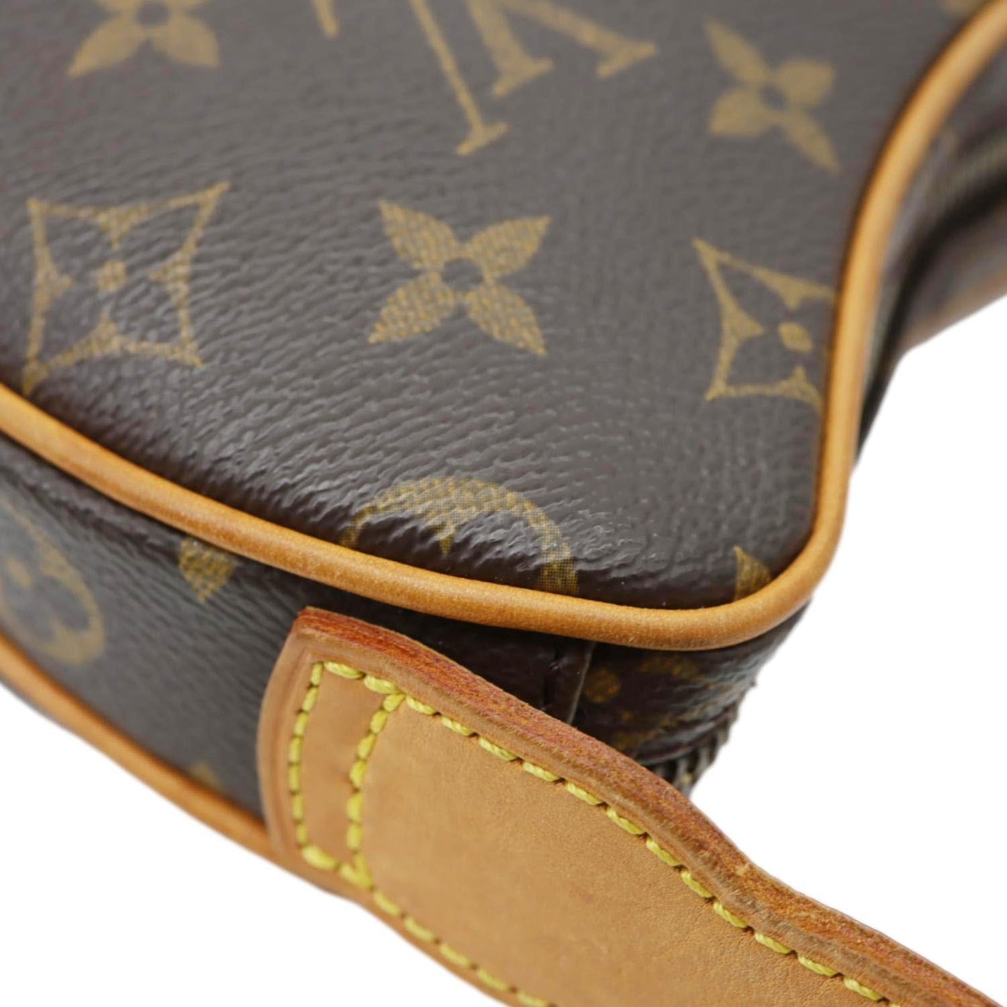 LOUIS VUITTON Croissant PM Monogram Canvas Shoulder Bag Brown