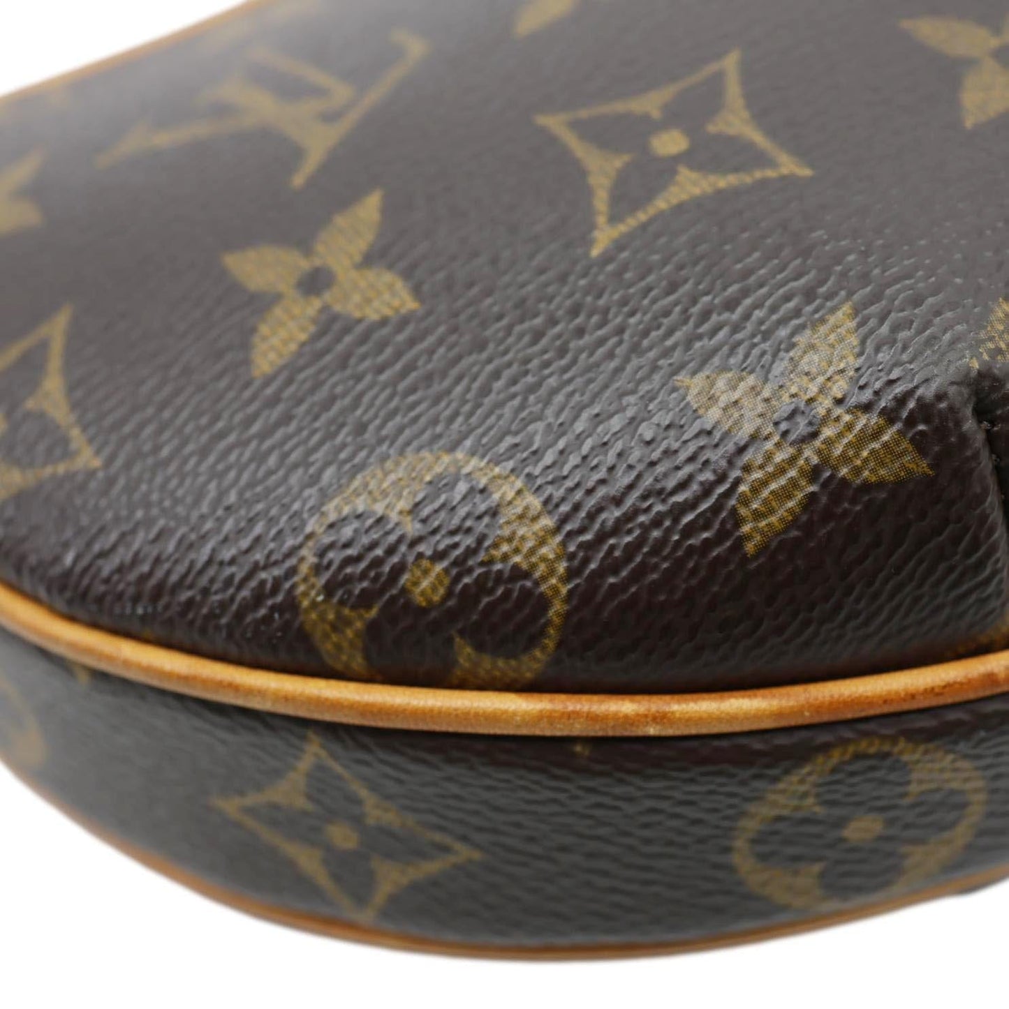 LOUIS VUITTON Croissant PM Monogram Canvas Shoulder Bag Brown