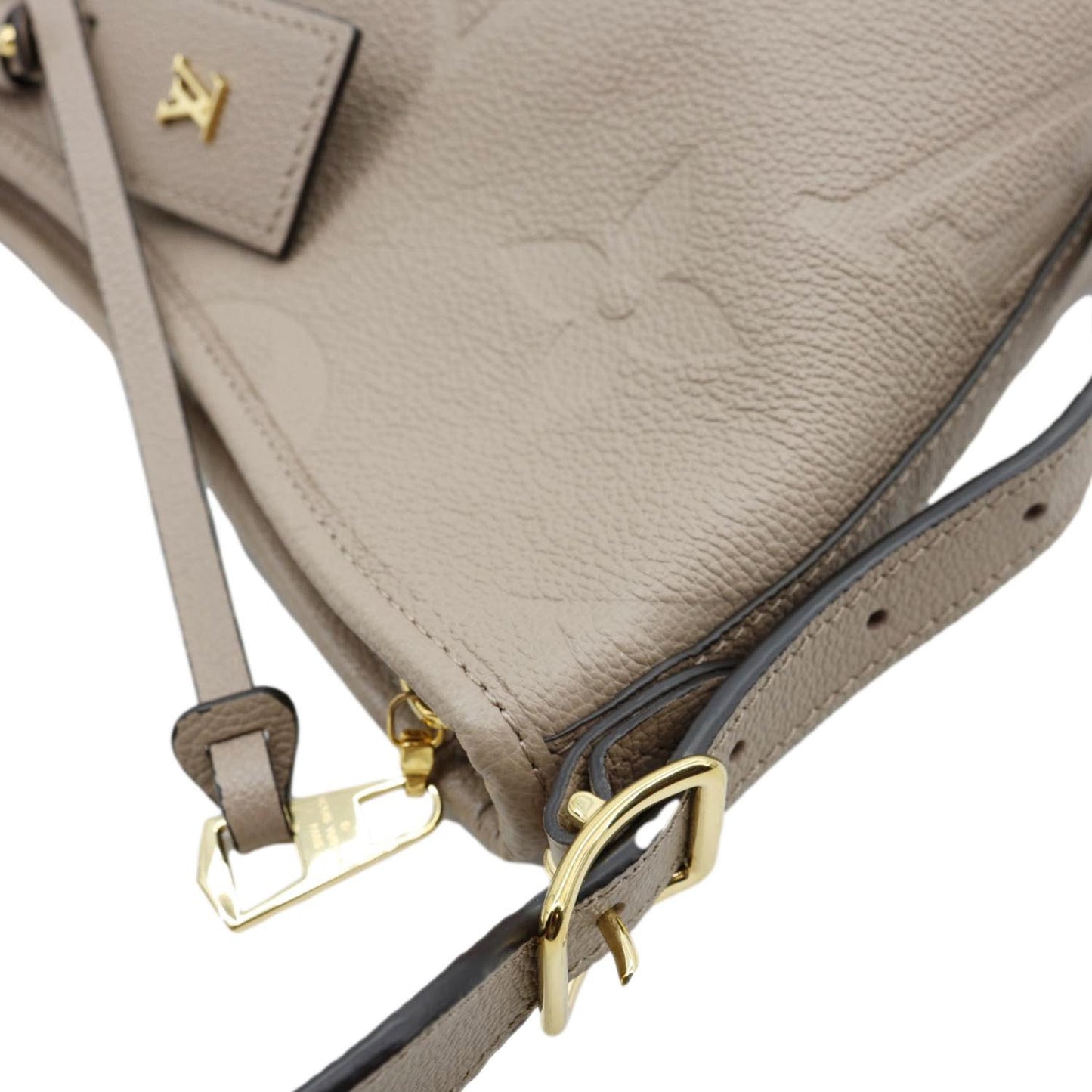 LOUIS VUITTON Carryall MM Empreinte Leather Shoulder Bag Beige