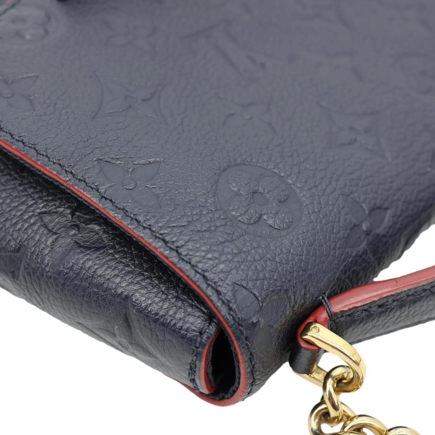 LOUIS VUITTON Blanche Empreinte Leather Shoulder Bag Marine Rouge