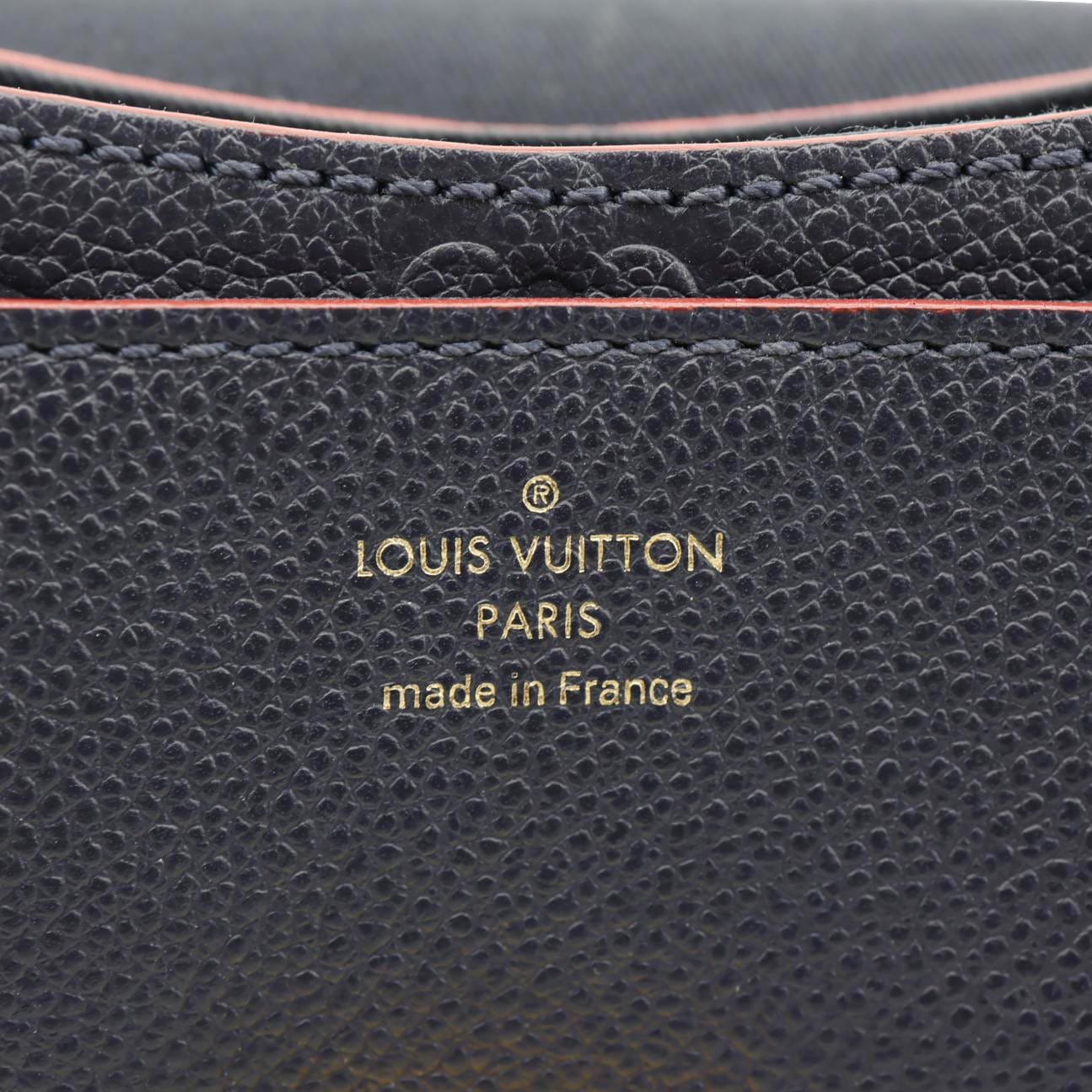 LOUIS VUITTON Blanche Empreinte Leather Shoulder Bag Marine Rouge