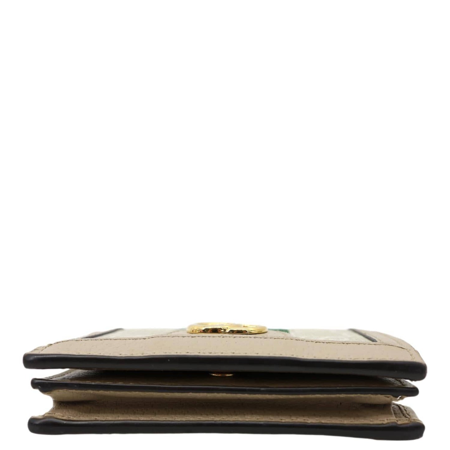 GUCCI Ophidia Web GG Supreme Canvas Card Case Wallet Beige 523155