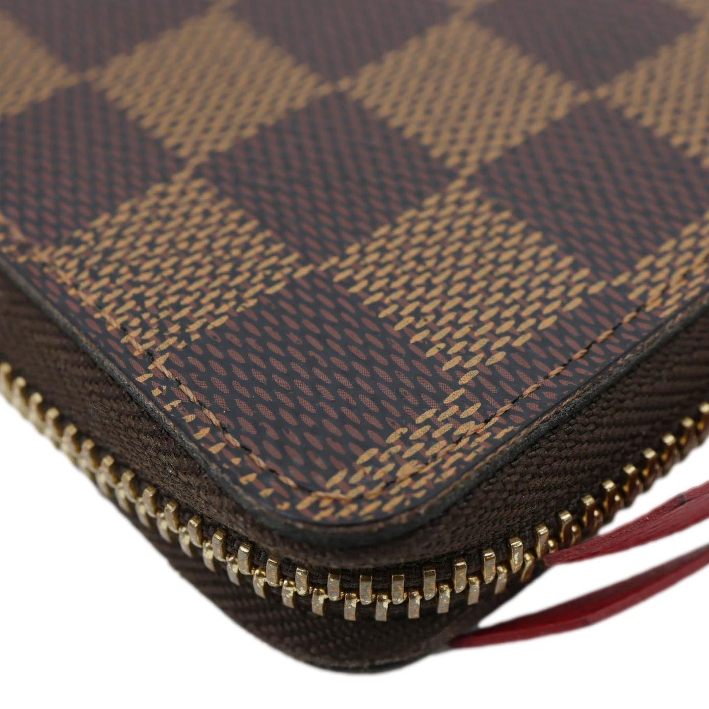 LOUIS VUITTON Clemence Damier Ebene Zippy Wallet Brown