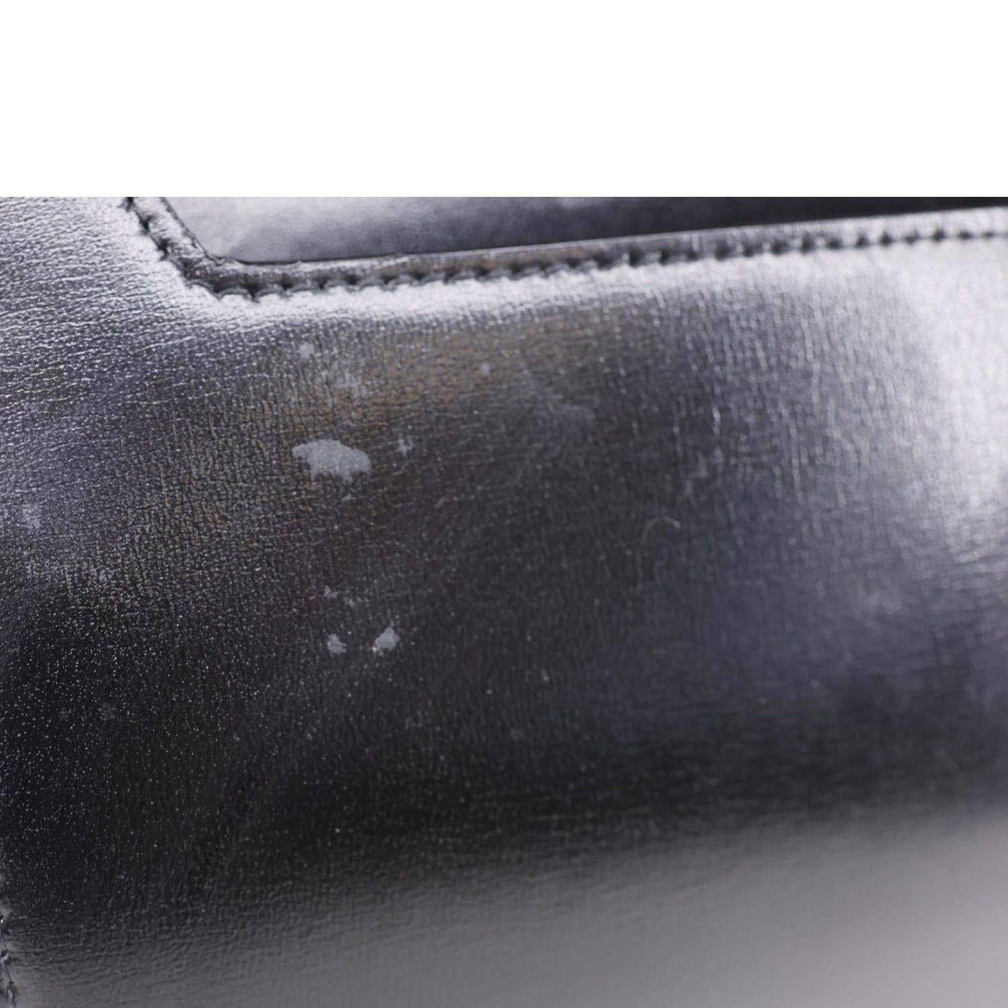 YVES SAINT LAURENT Uptown Envelope Smooth Shiny Calfskin Leather Pouch Black