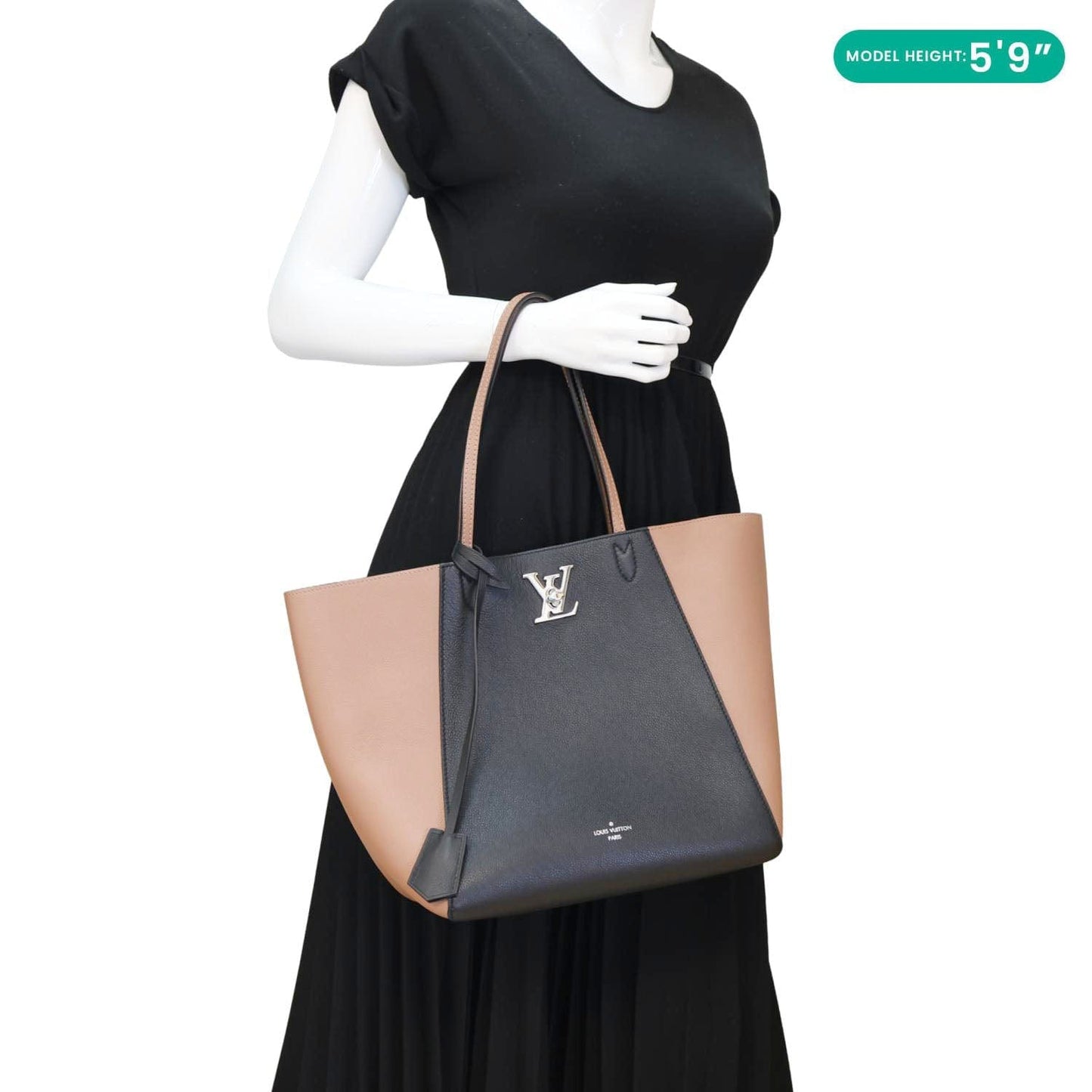 LOUIS VUITTON Lockme Cabas Leather Tote Bicolor
